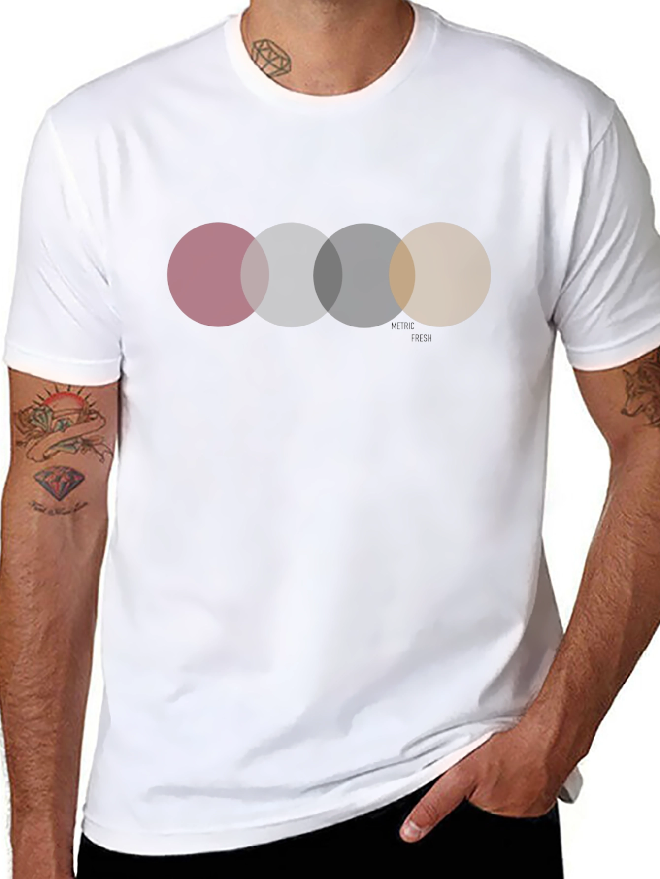 Circle Design Black Graphic Tee Shirt