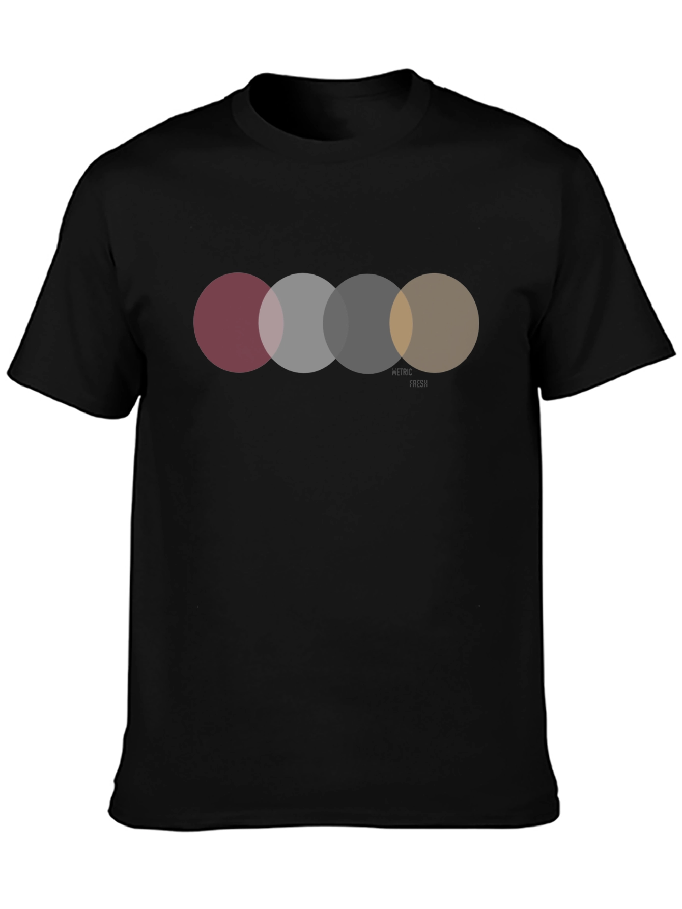 Circle Design Black Graphic Tee Shirt