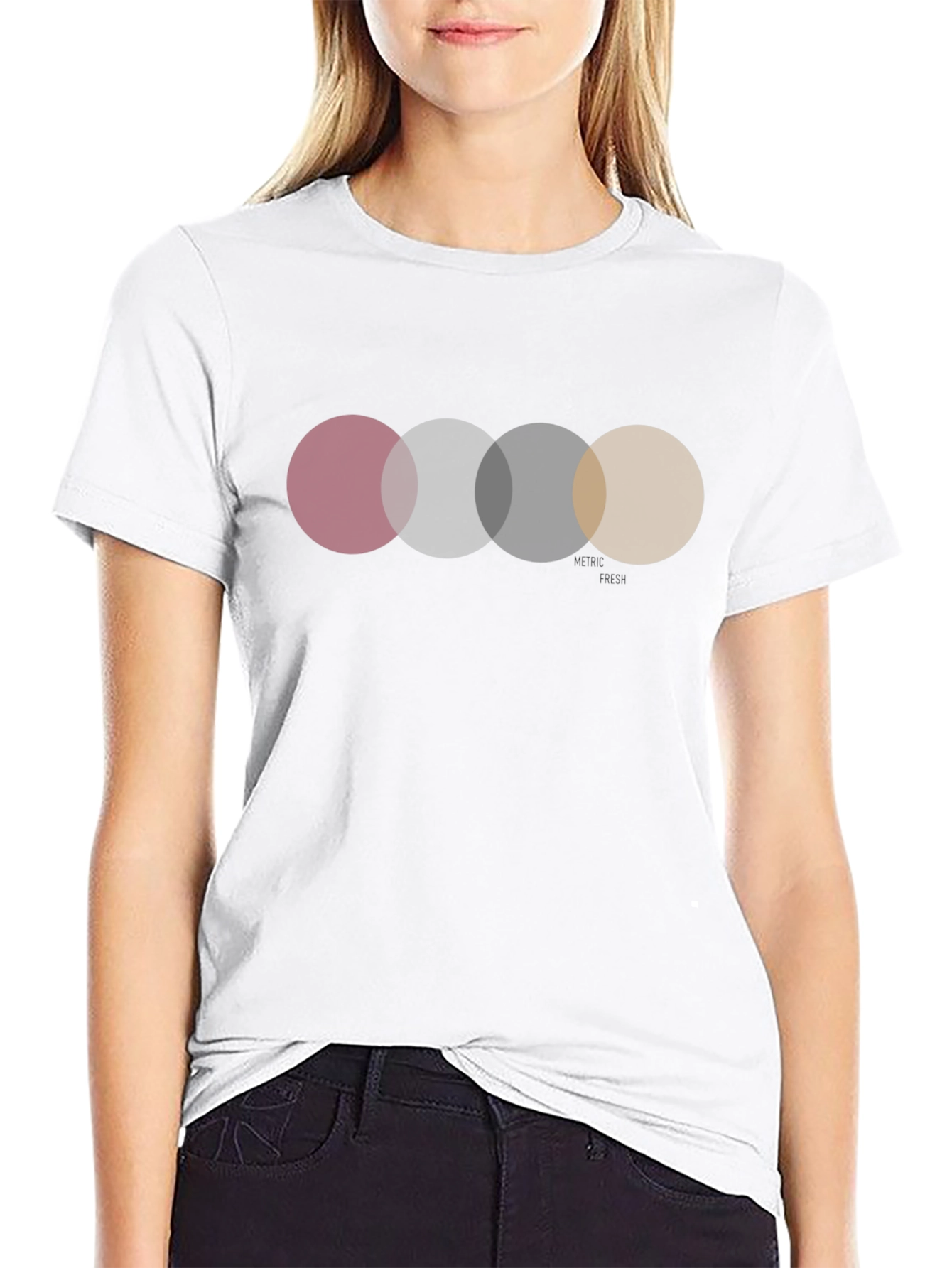 Circle Design Black Graphic Tee Shirt