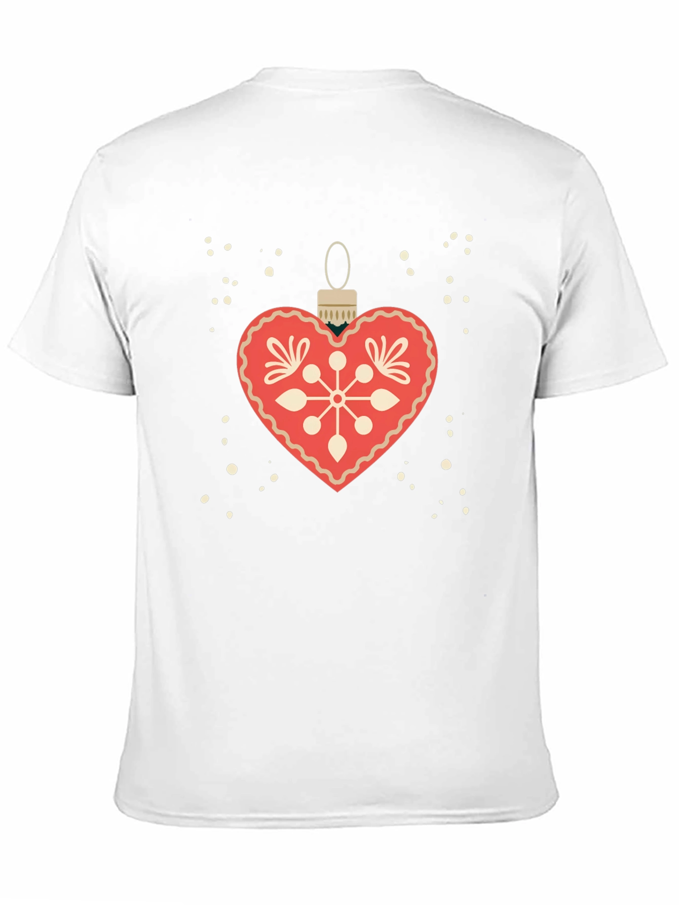 Festive Heart Ornament Graphic Tee - Holiday Style