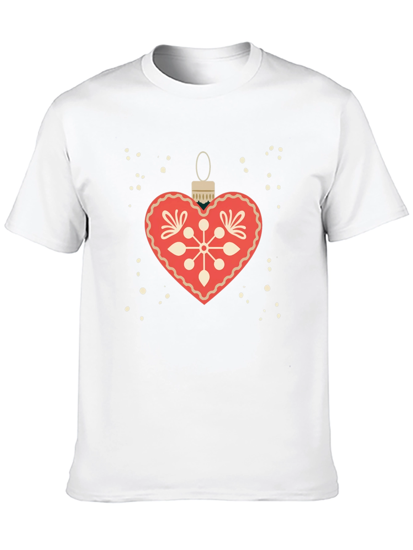 Festive Heart Ornament Graphic Tee - Holiday Style