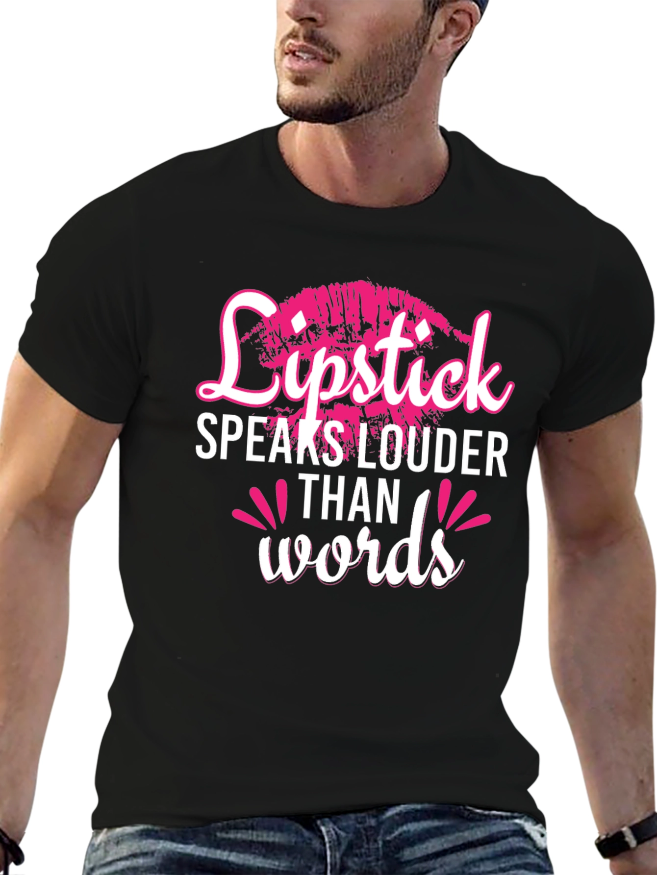 Lipstick Speaks Louder Than Words Graphic Tee