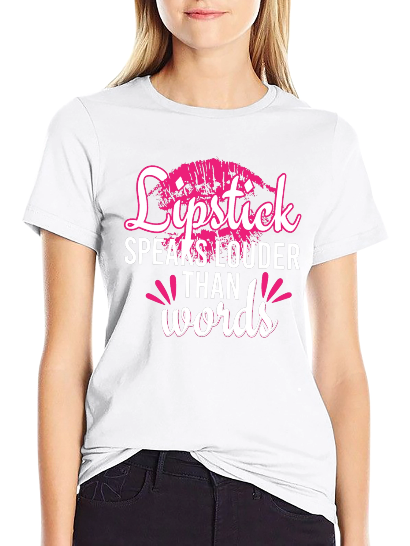 Lipstick Speaks Louder Than Words Graphic Tee
