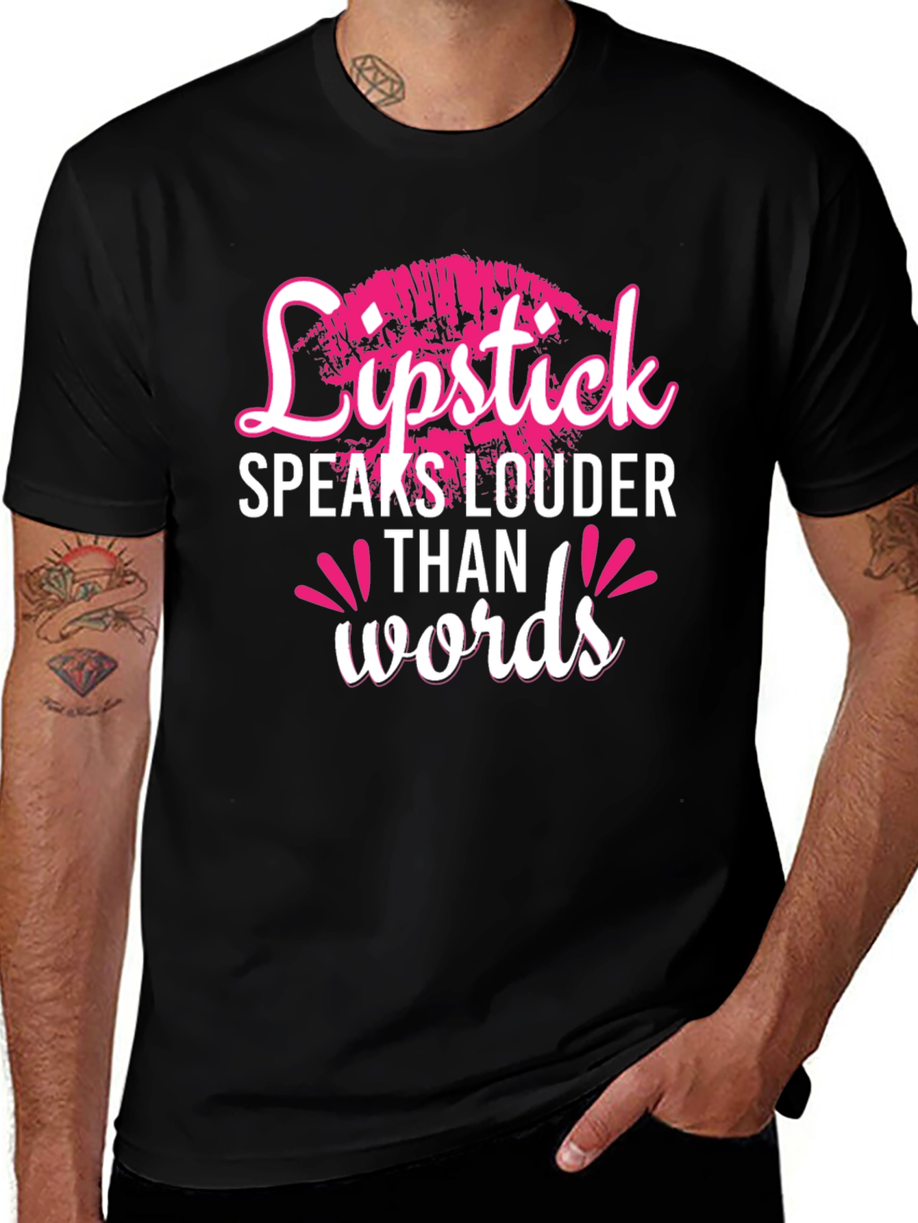 Lipstick Speaks Louder Than Words Graphic Tee