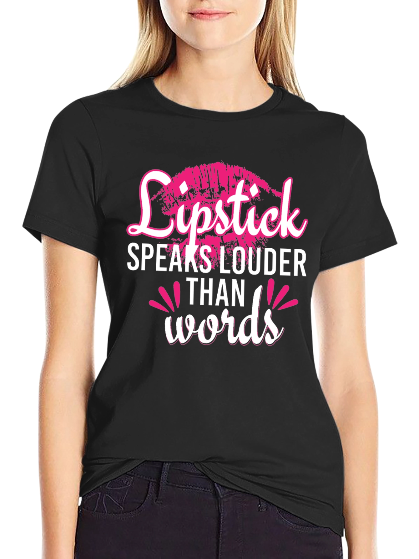 Lipstick Speaks Louder Than Words Graphic Tee