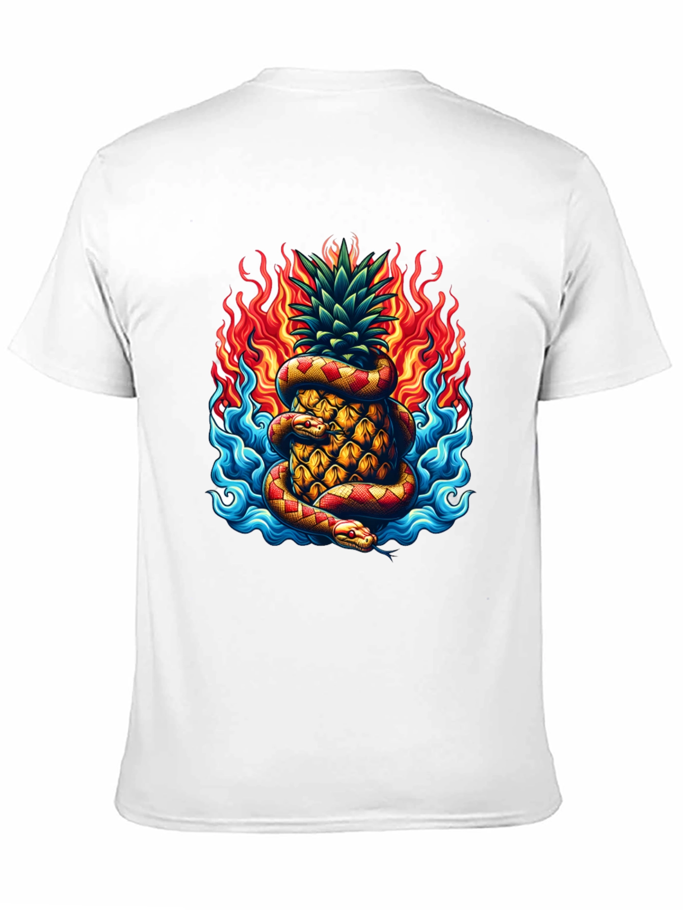 Pineapple & Snake Graphic Tee - Fiery Design