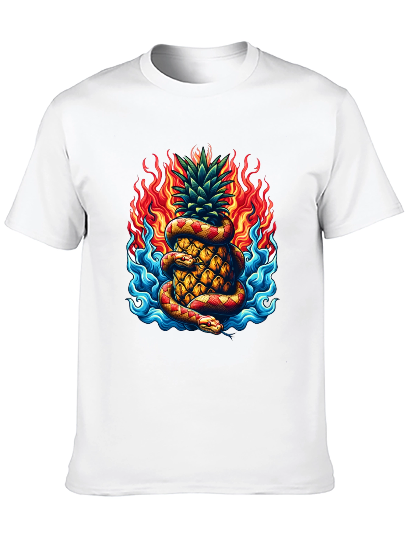 Pineapple & Snake Graphic Tee - Fiery Design