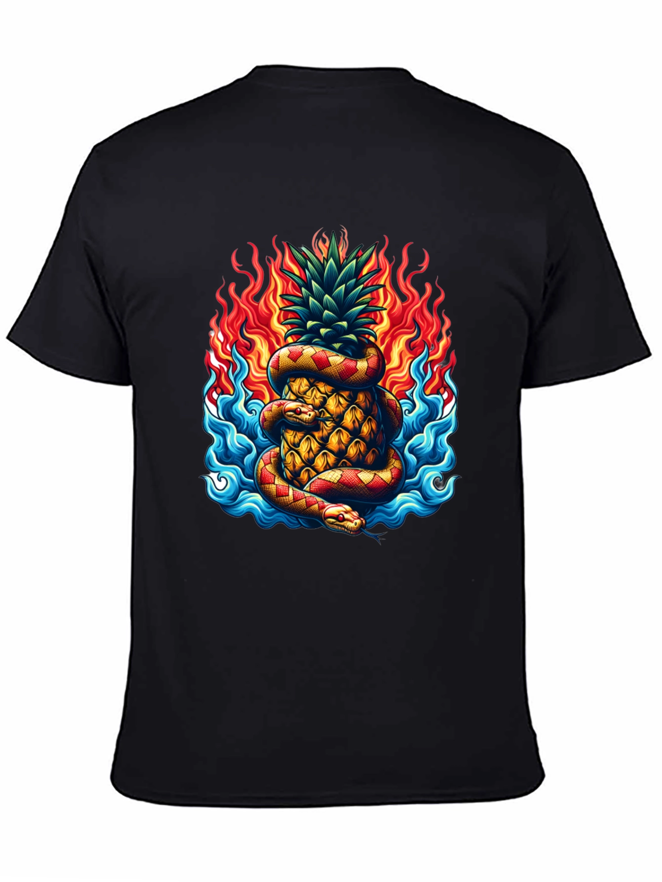 Pineapple & Snake Graphic Tee - Fiery Design