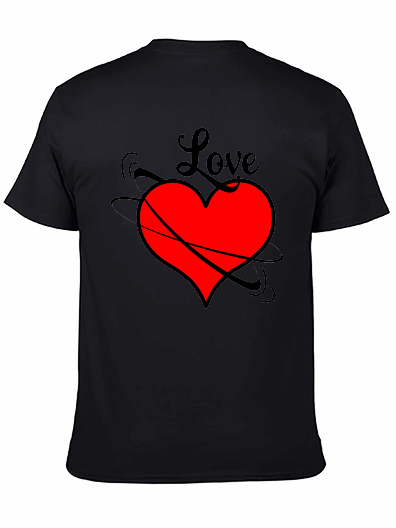 Love Heart Black T-Shirt - Stylish Graphic Tee