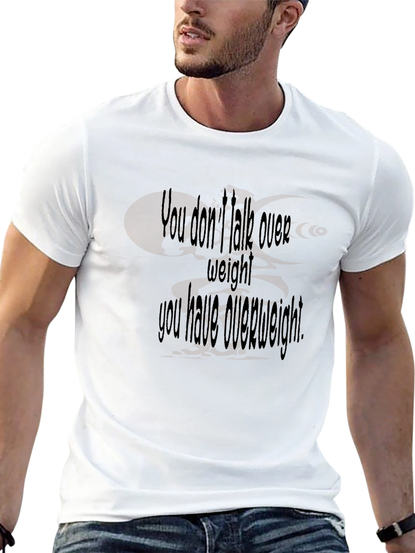 Humorous Overweight Statement Black T-Shirt