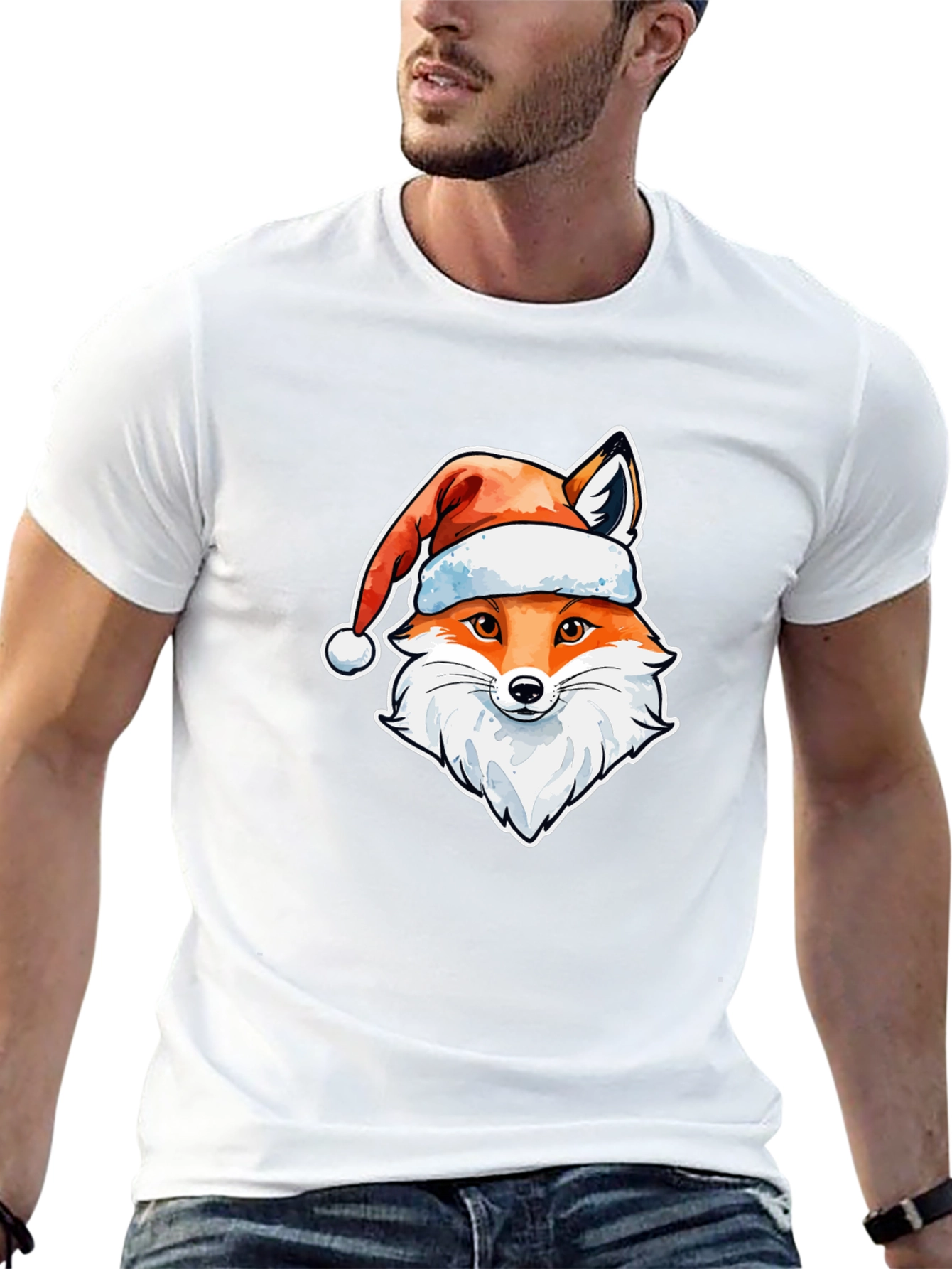 Festive Fox Tee: Holiday Spirit in Style