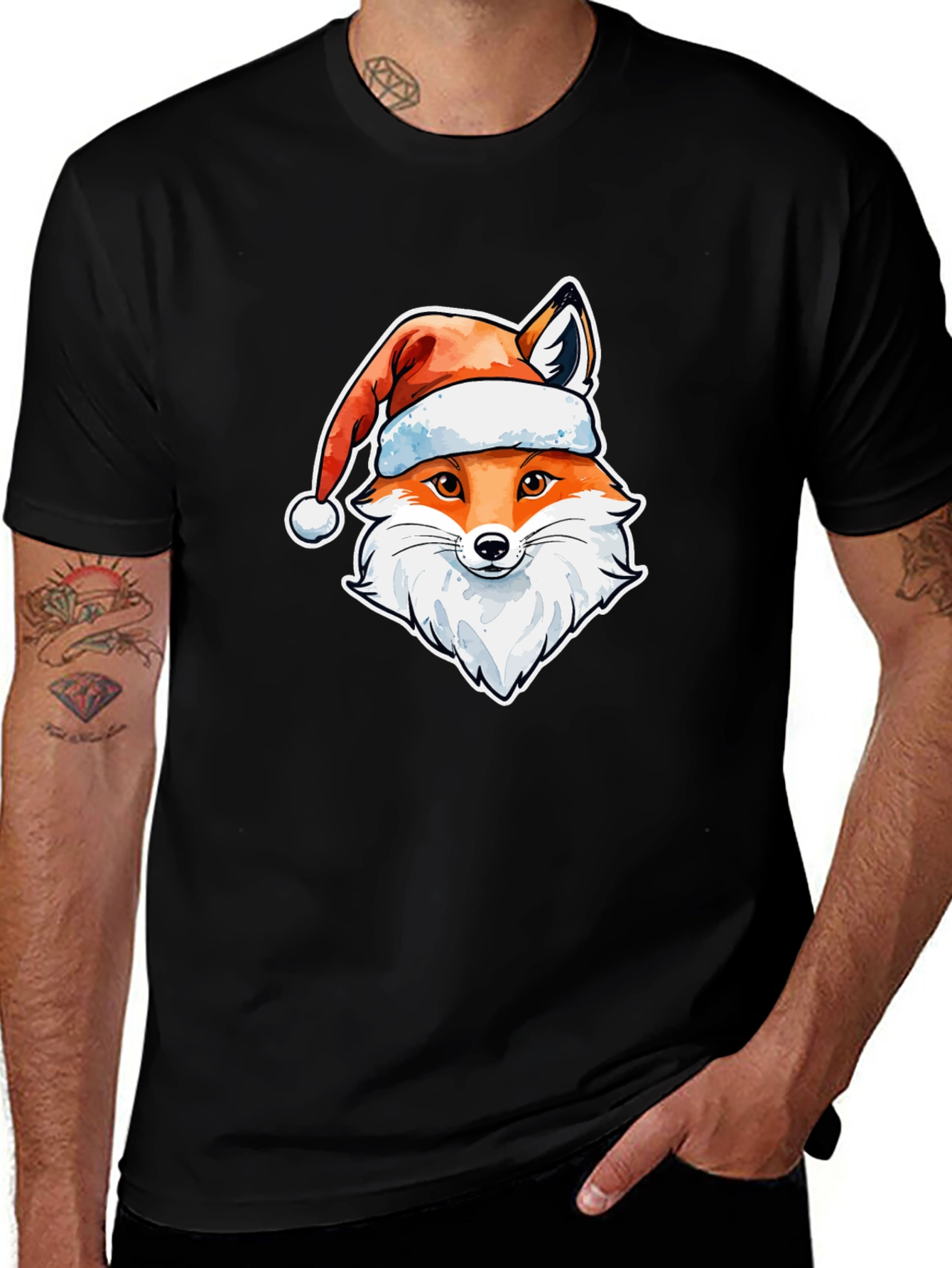 Festive Fox Tee: Holiday Spirit in Style