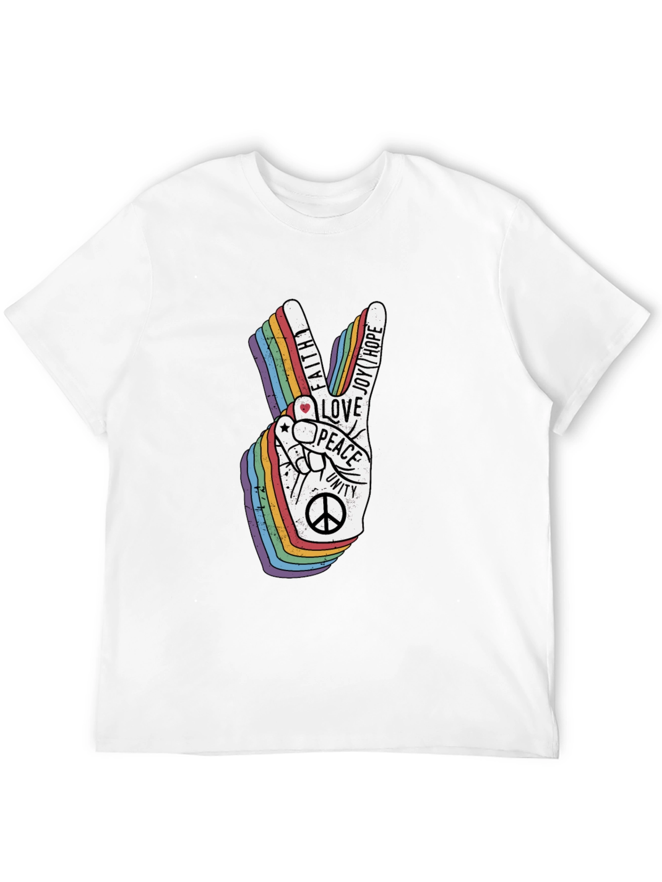 Peace Love Unity Rainbow Graphic T-Shirt