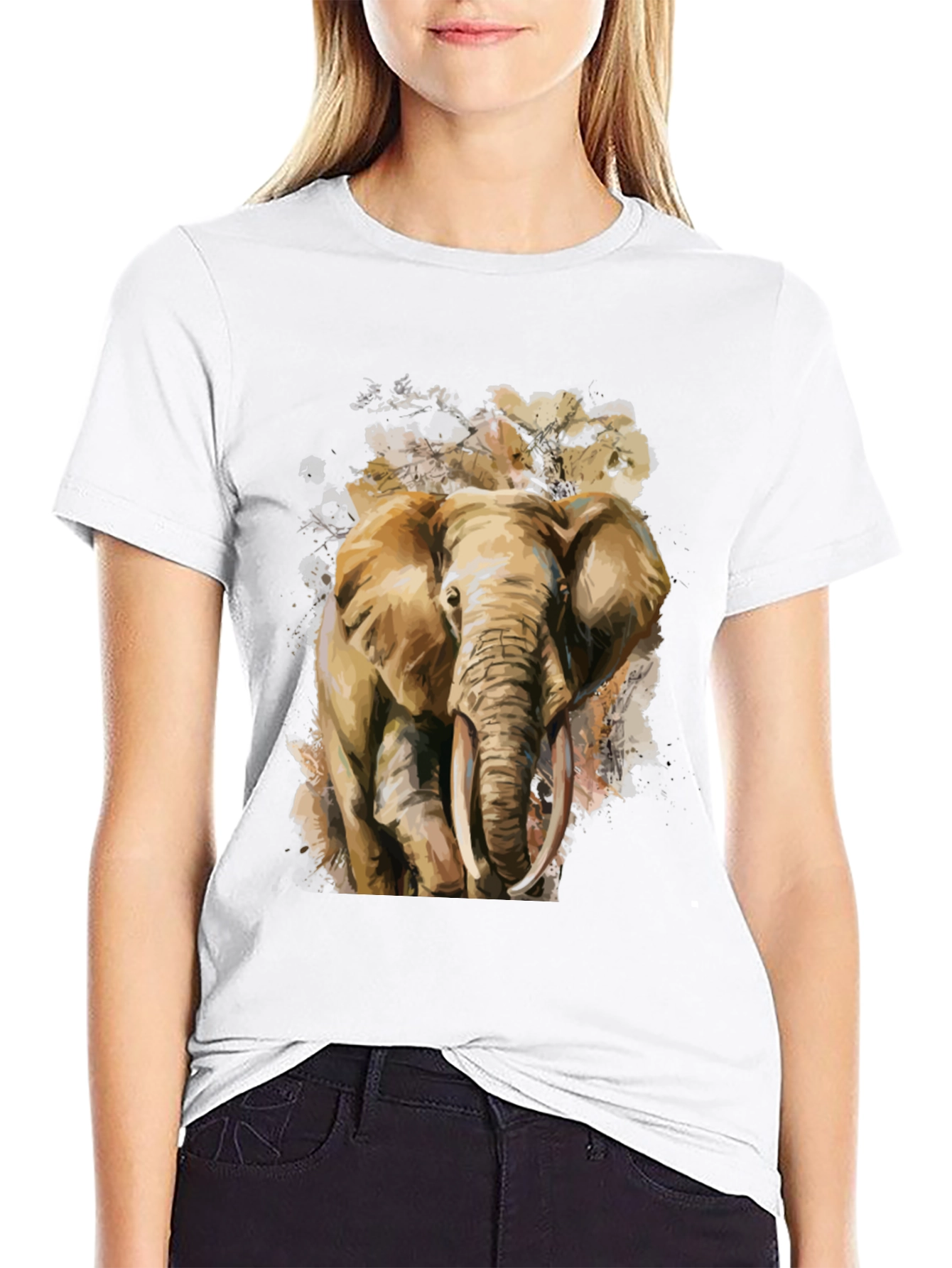 Elephant Graphic Tee - Artistic Mens T-Shirt