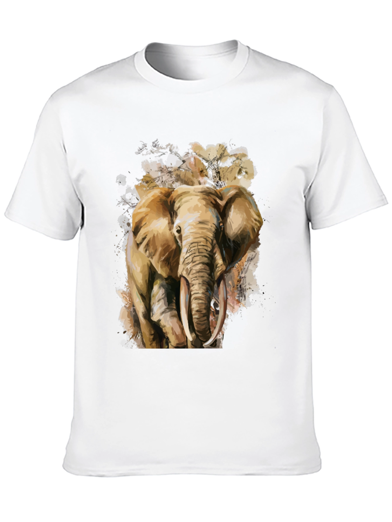 Elephant Graphic Tee - Artistic Mens T-Shirt