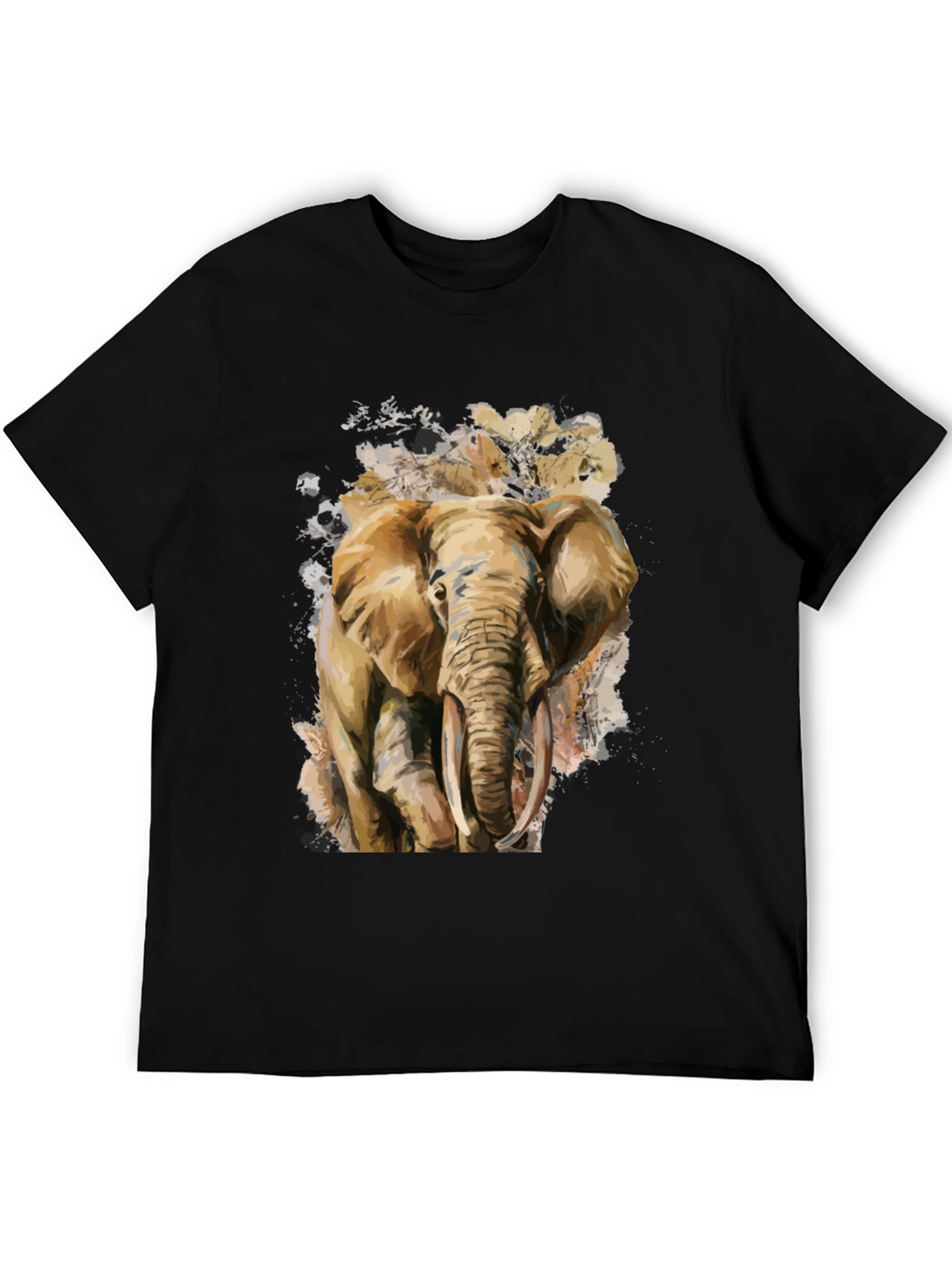 Elephant Graphic Tee - Artistic Mens T-Shirt