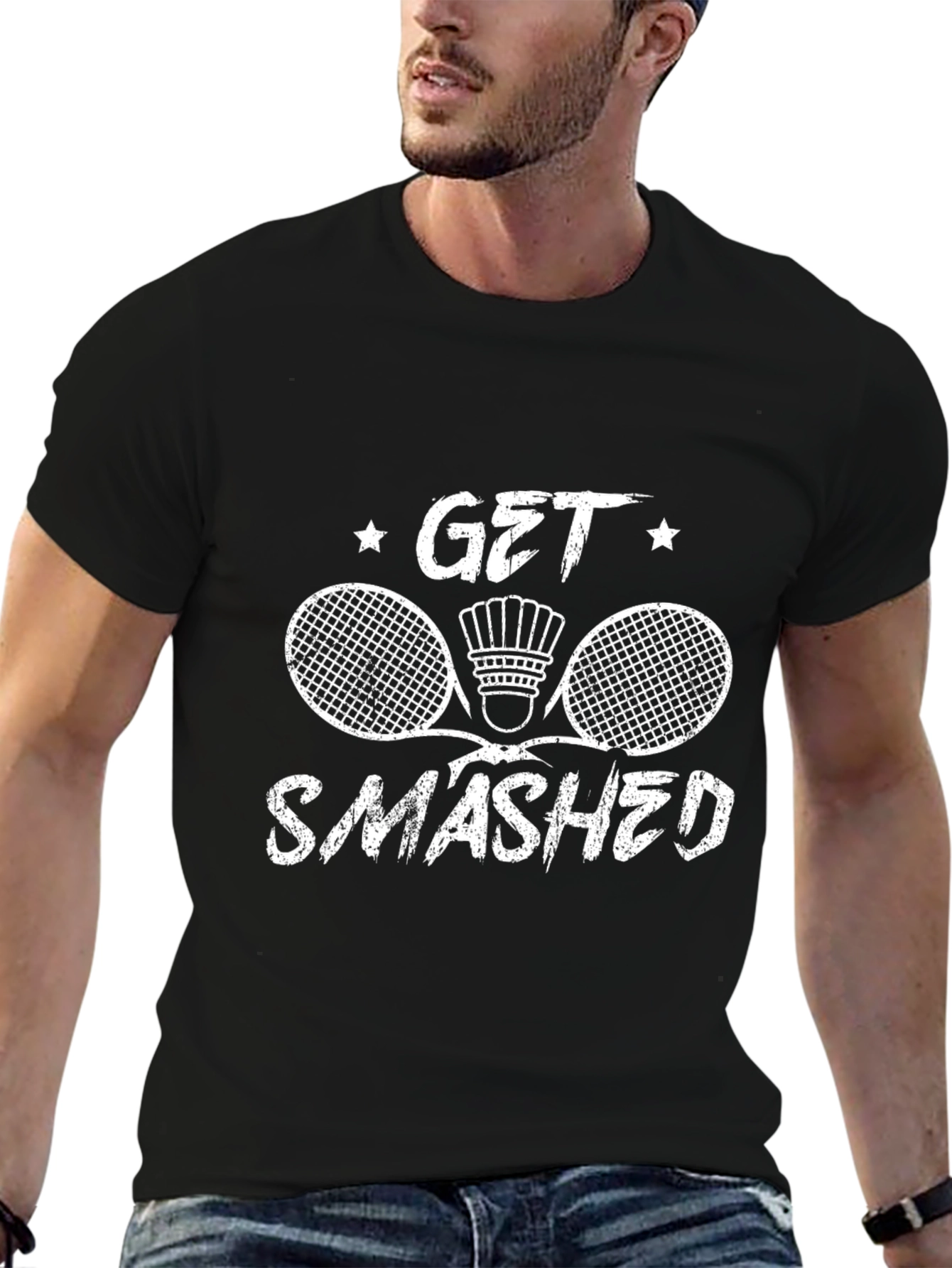 Get Smashed Badminton Graphic Tee