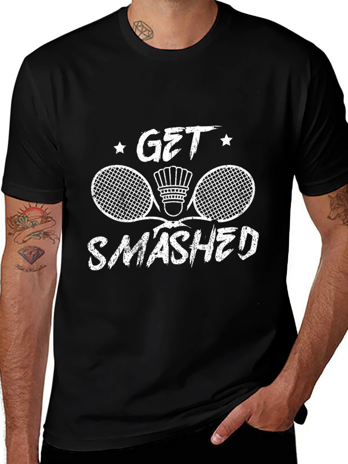 Get Smashed Badminton Graphic Tee