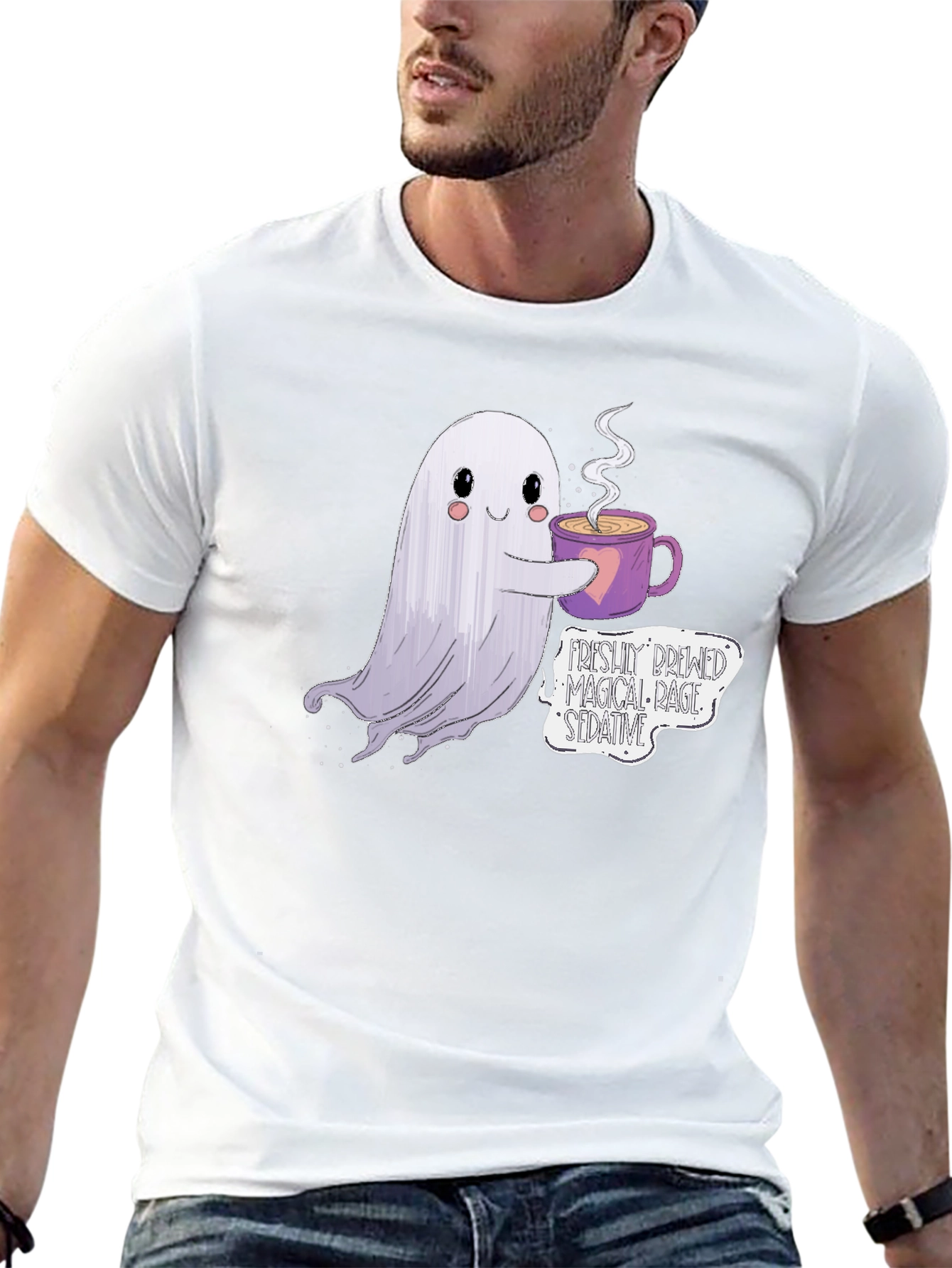 Spooky Brew T-Shirt - Ghost Coffee Design