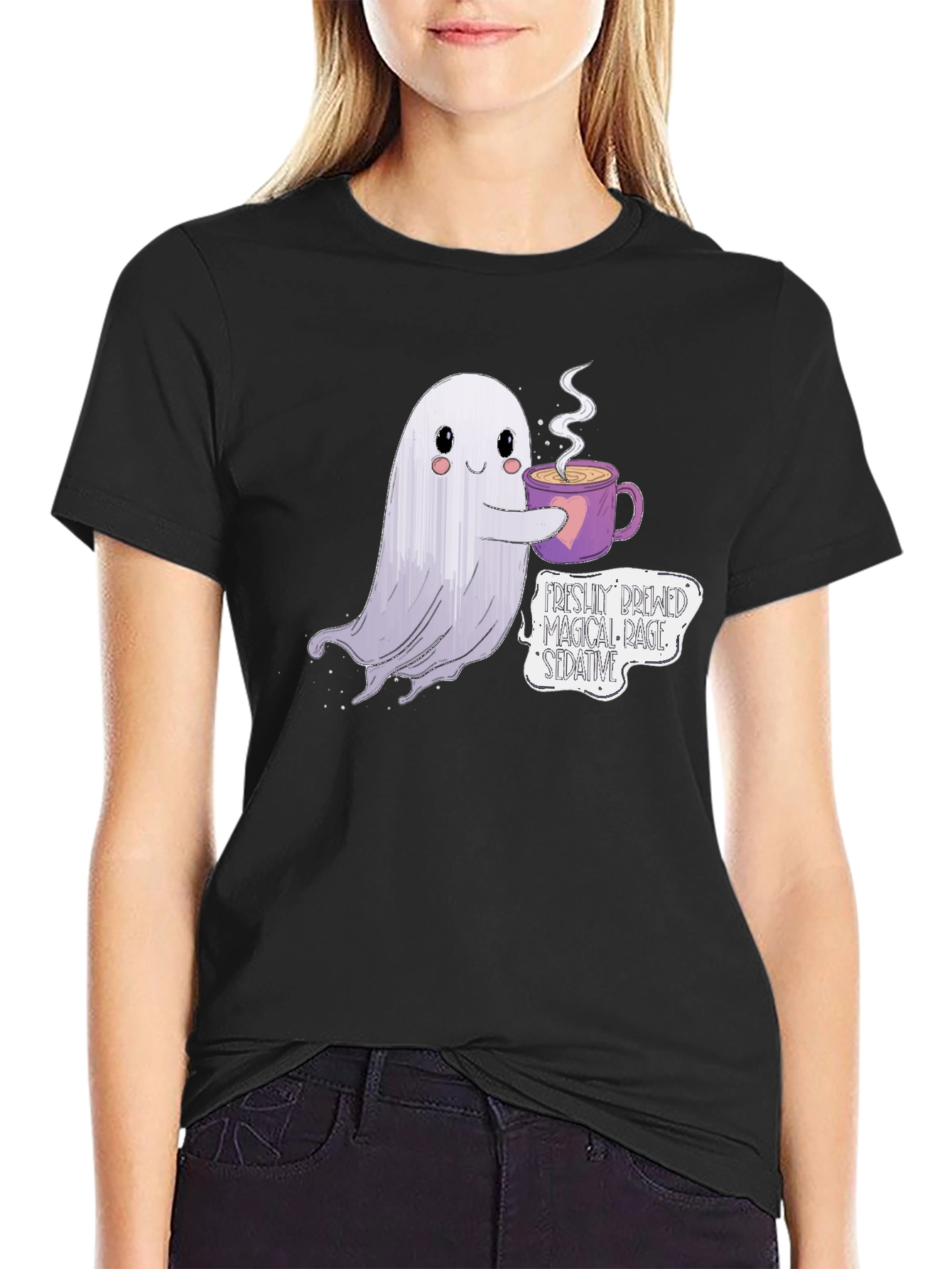 Spooky Brew T-Shirt - Ghost Coffee Design