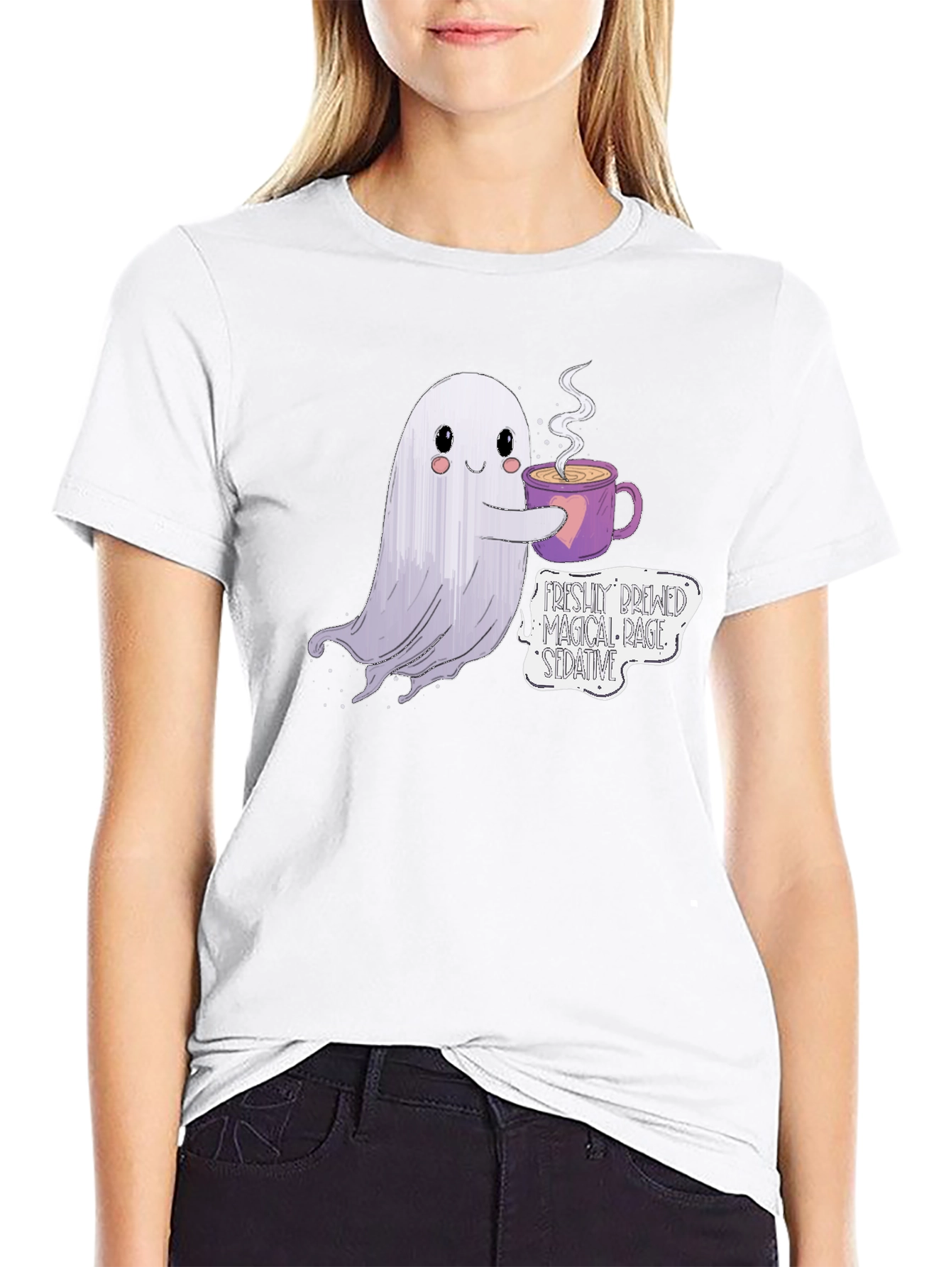 Spooky Brew T-Shirt - Ghost Coffee Design