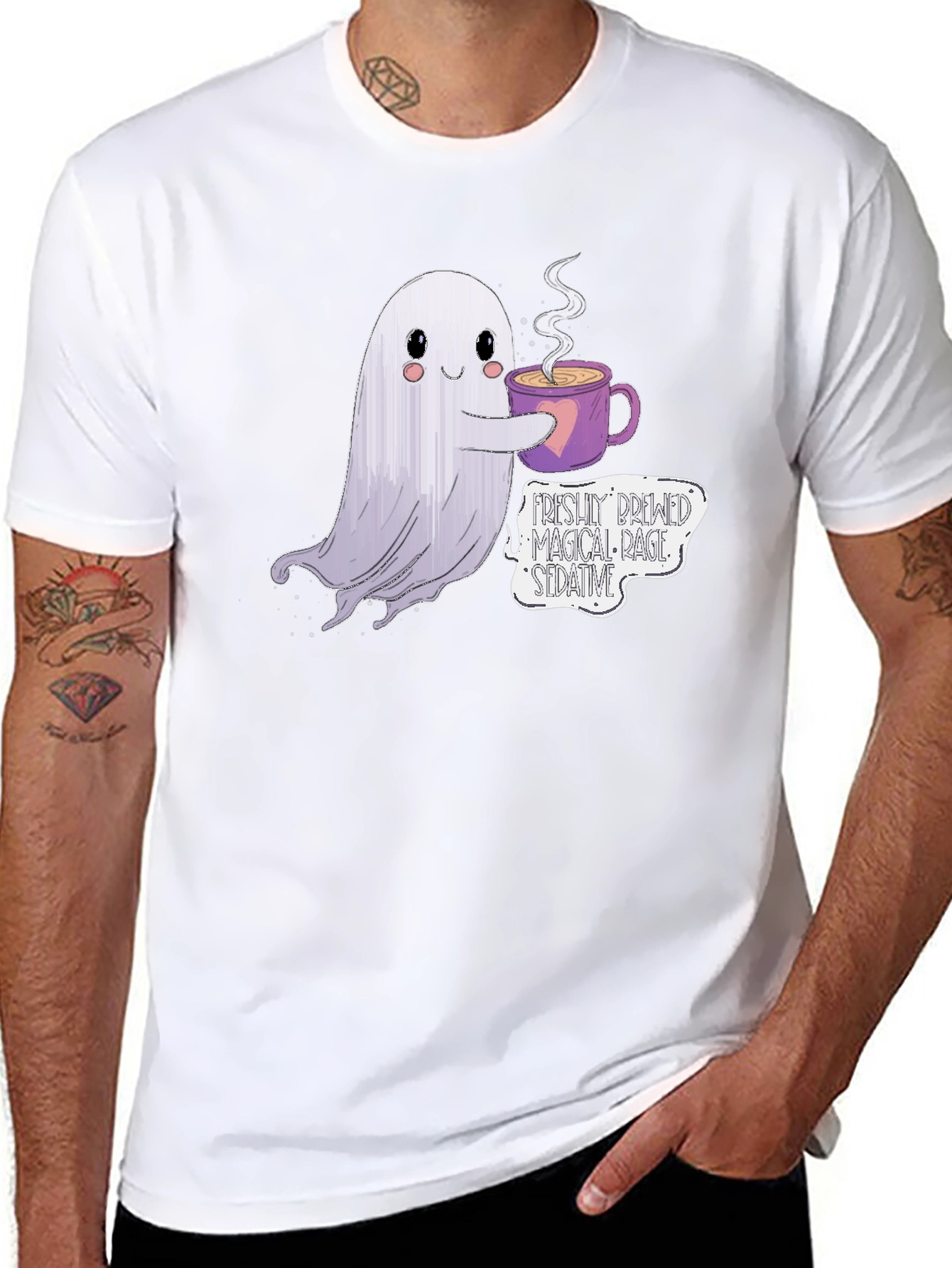 Spooky Brew T-Shirt - Ghost Coffee Design