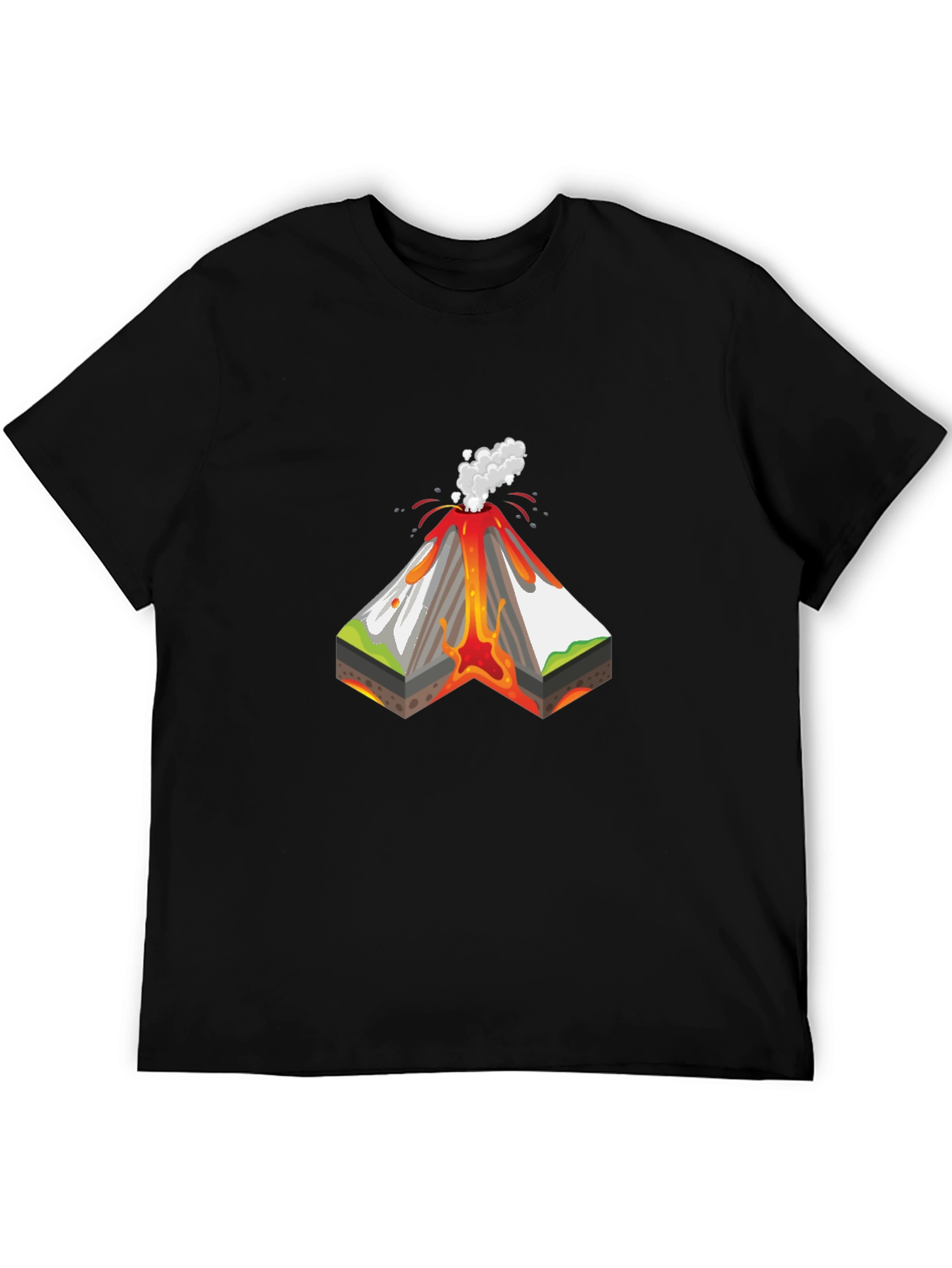 Volcano Cross Section Graphic Tee - Unique Science Shirt