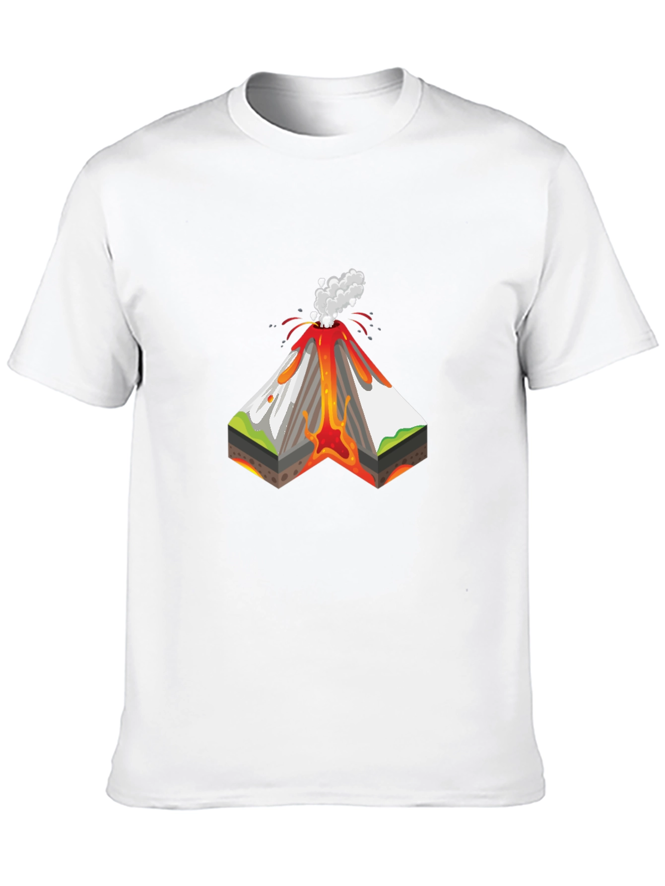Volcano Cross Section Graphic Tee - Unique Science Shirt