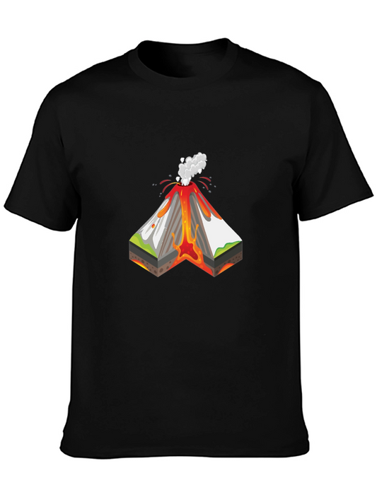 Volcano Cross Section Graphic Tee - Unique Science Shirt