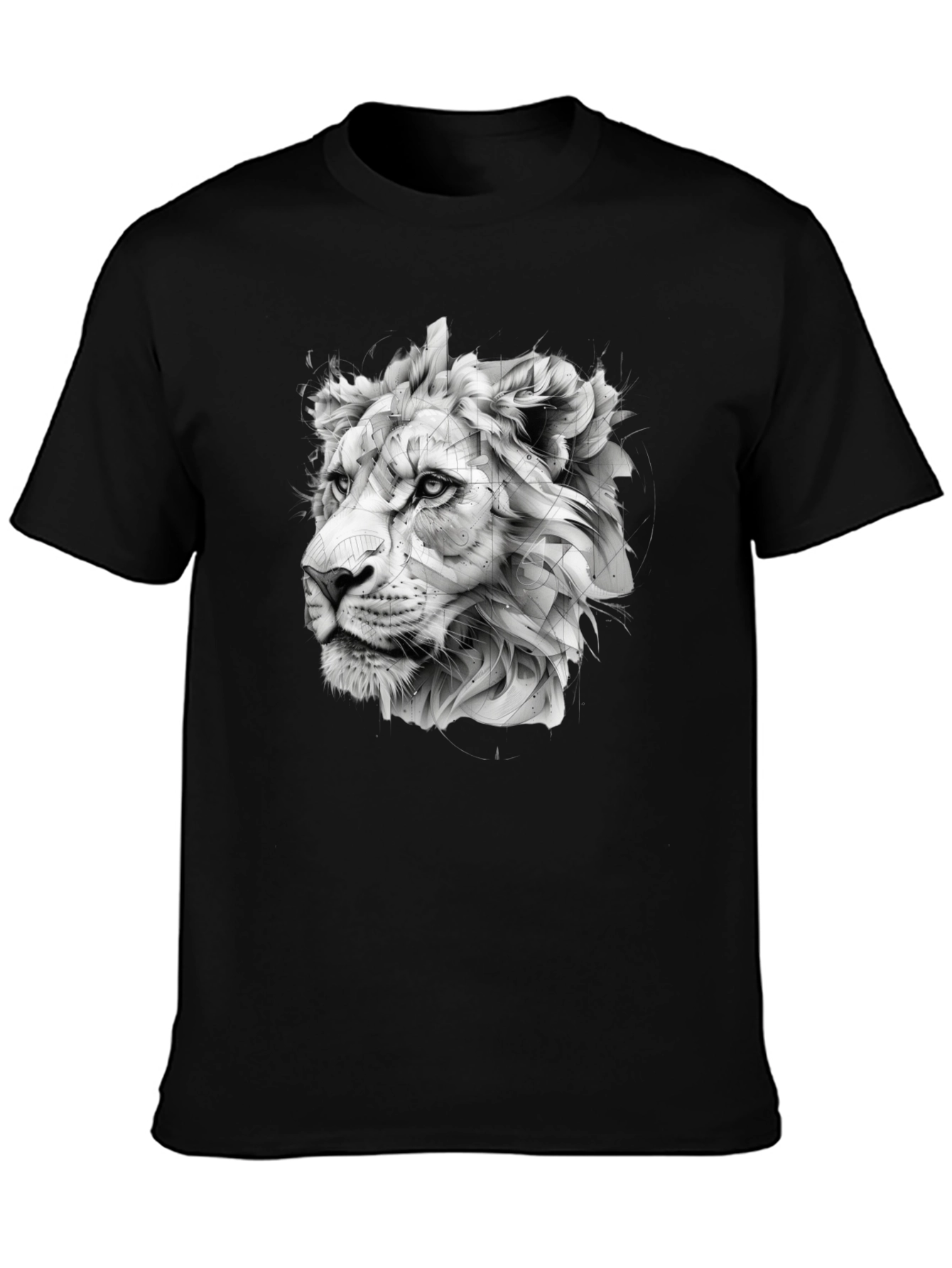 Lion Head Graphic Black T-Shirt