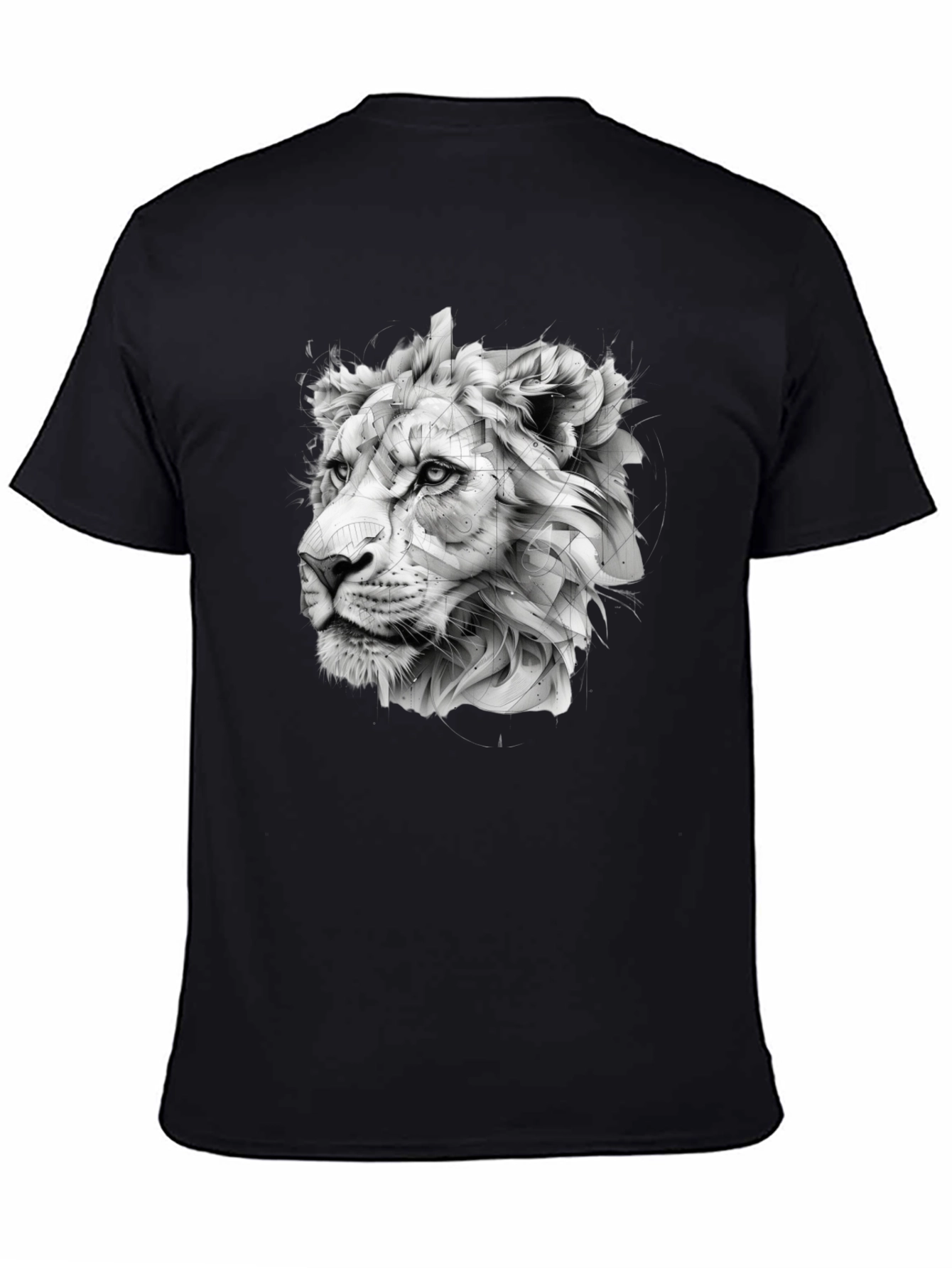 Lion Head Graphic Black T-Shirt