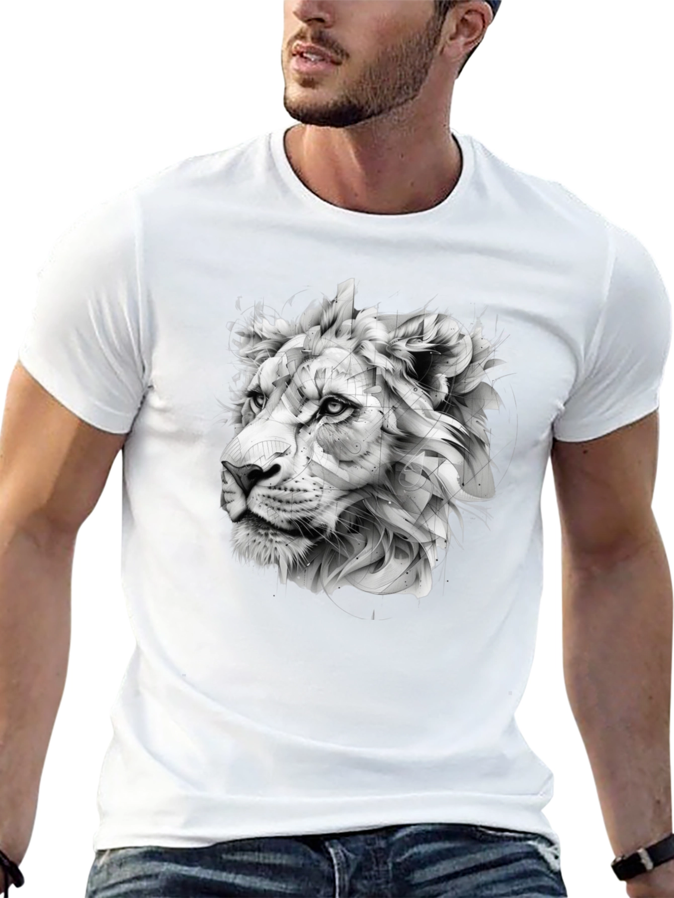 Lion Head Graphic Black T-Shirt