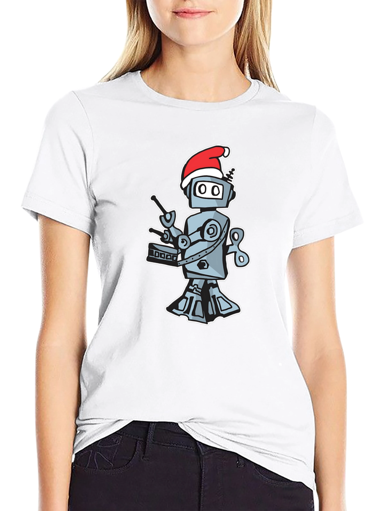 Robot Drummer Christmas Tee