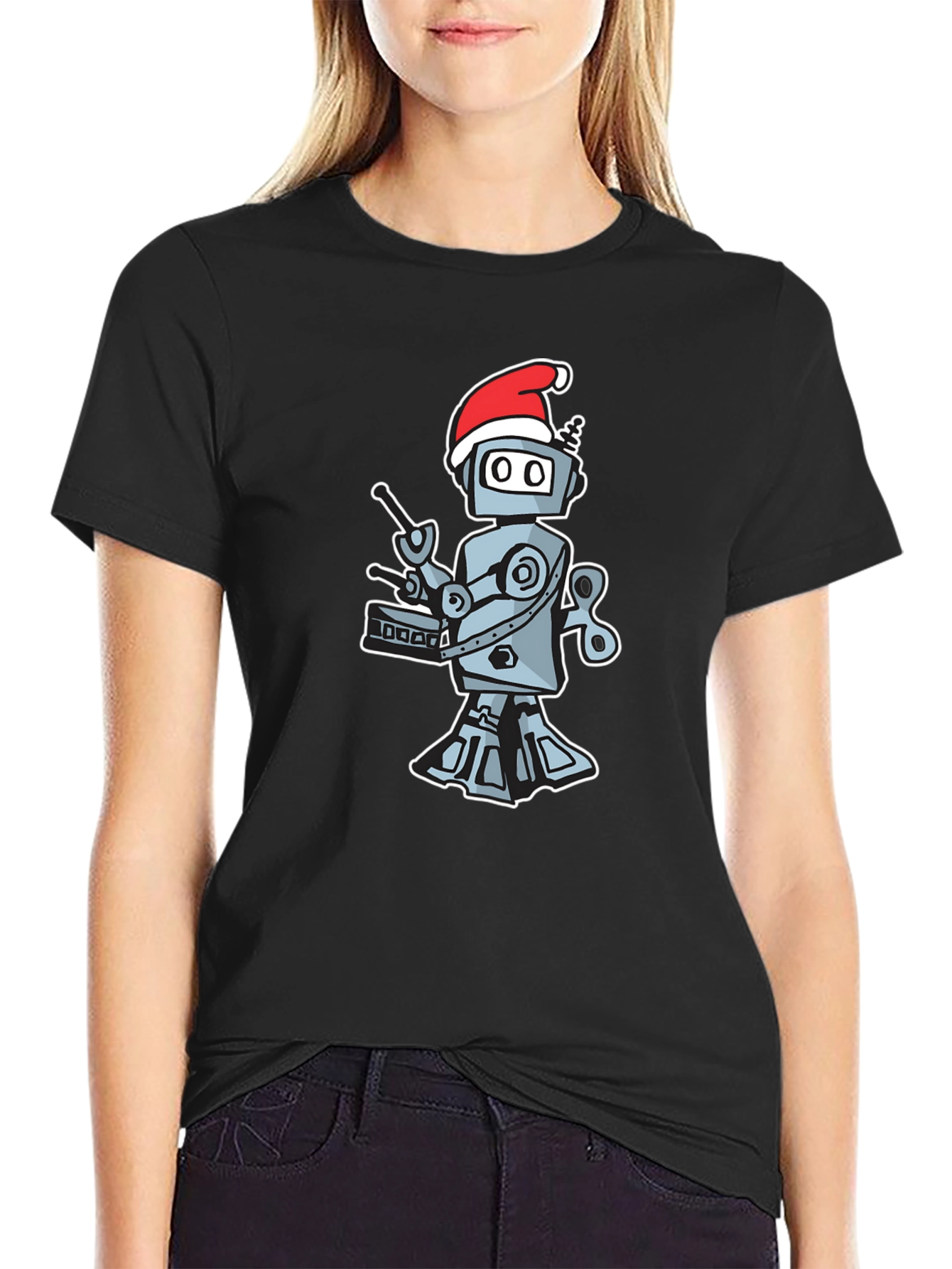 Robot Drummer Christmas Tee