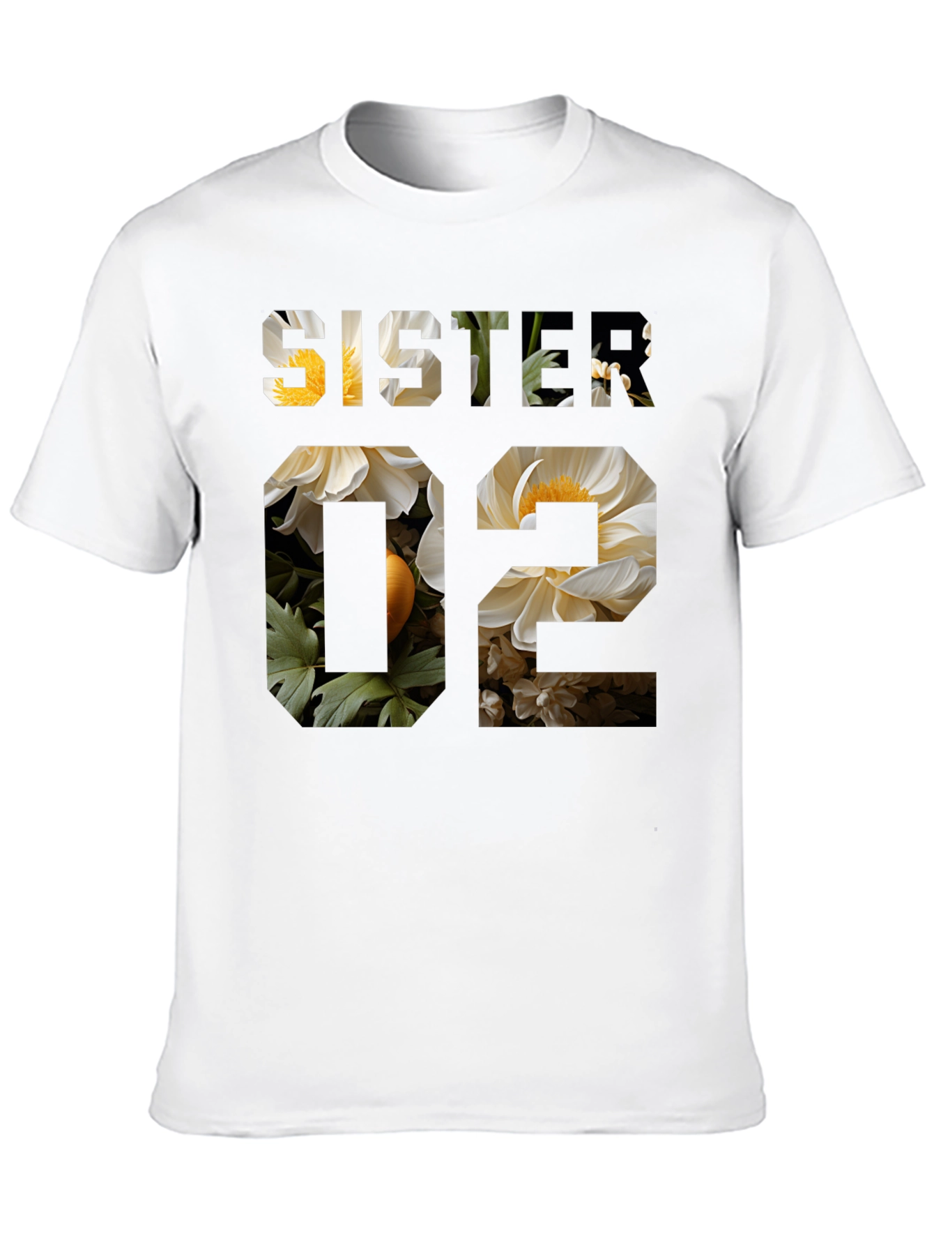 Sister 02 Floral Graphic Print T-Shirt