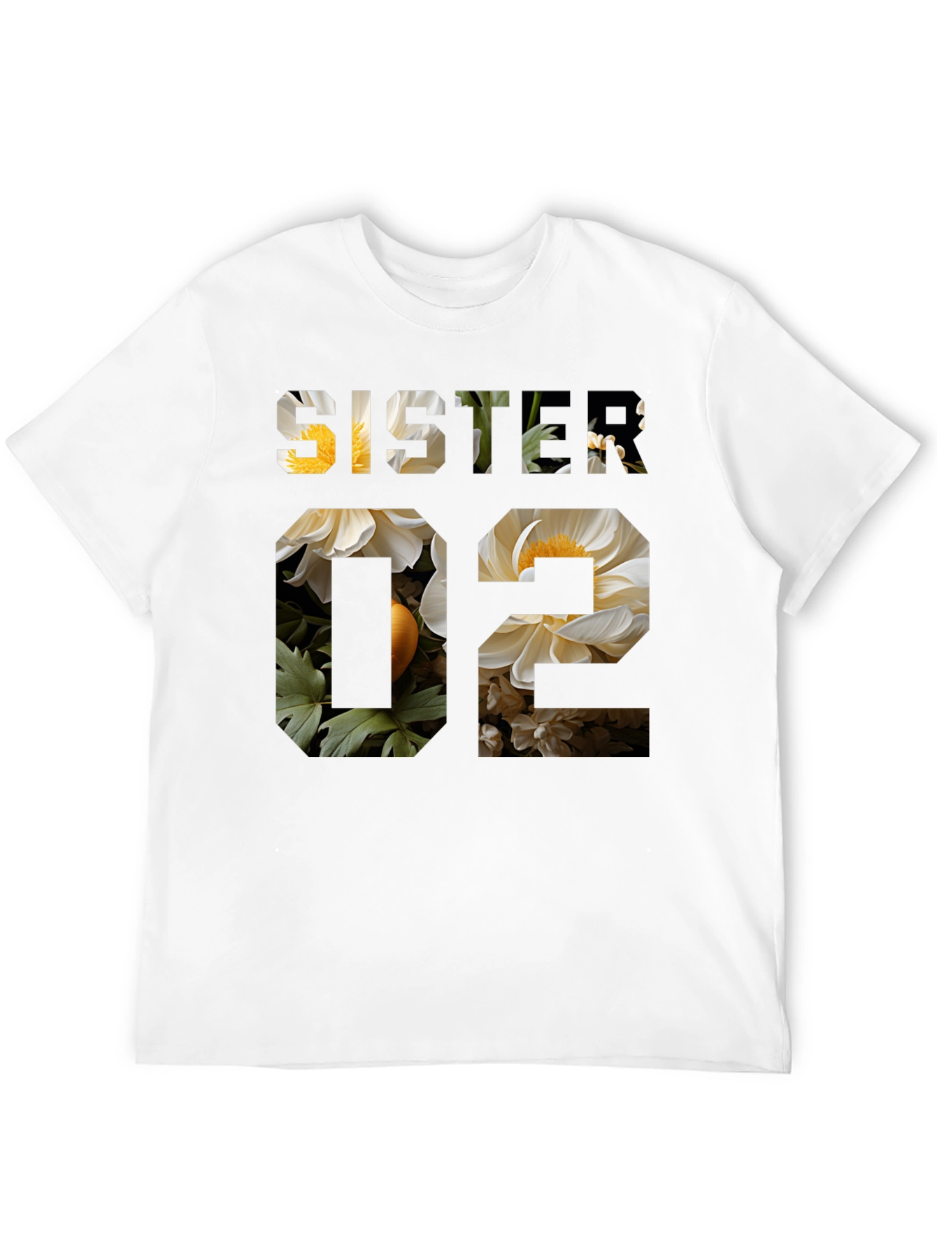 Sister 02 Floral Graphic Print T-Shirt