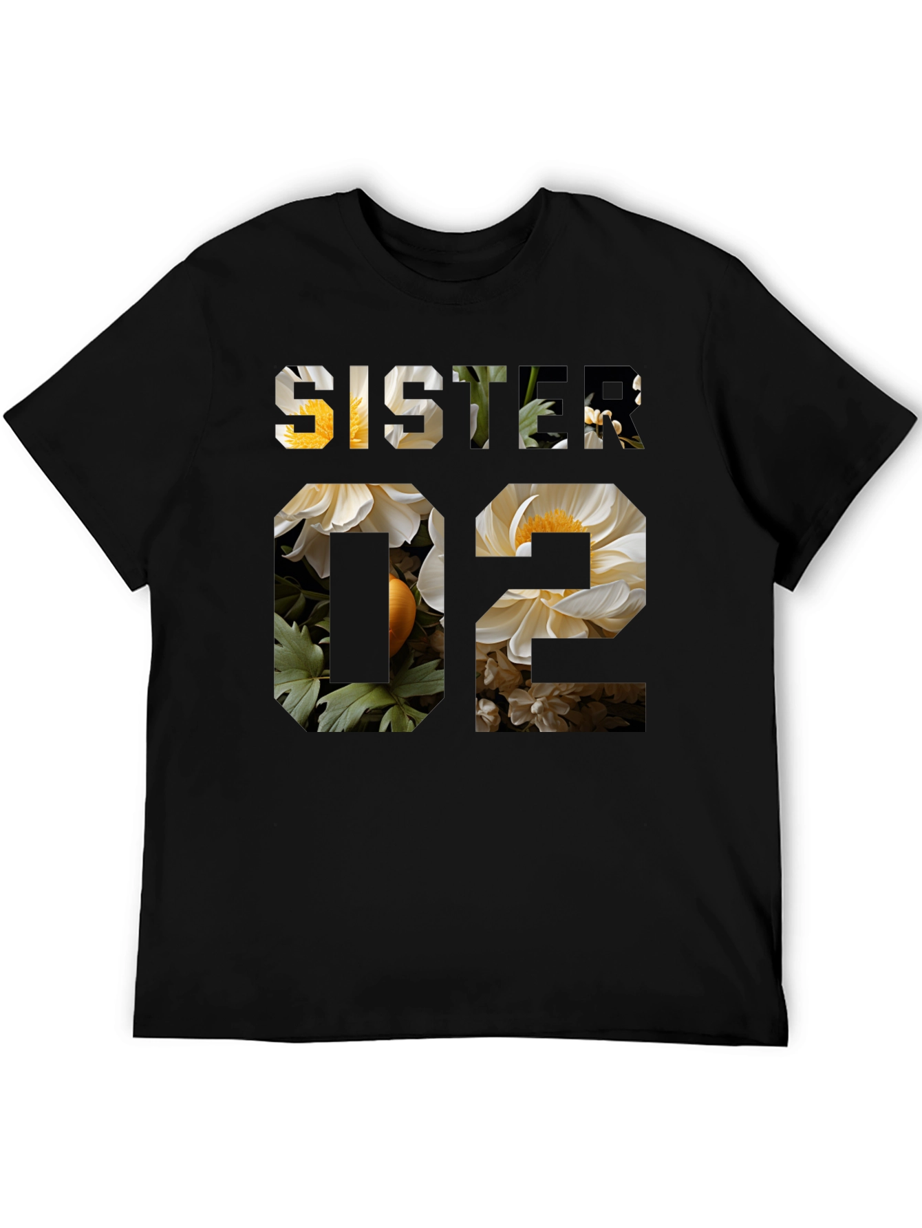 Sister 02 Floral Graphic Print T-Shirt