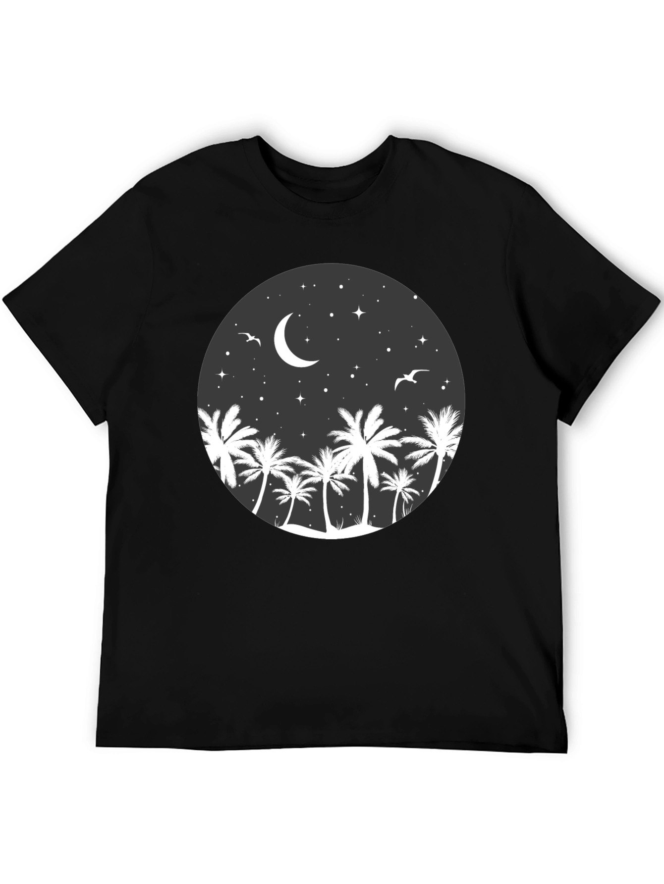 Palm Tree Moon Graphic Tee - Coastal Night