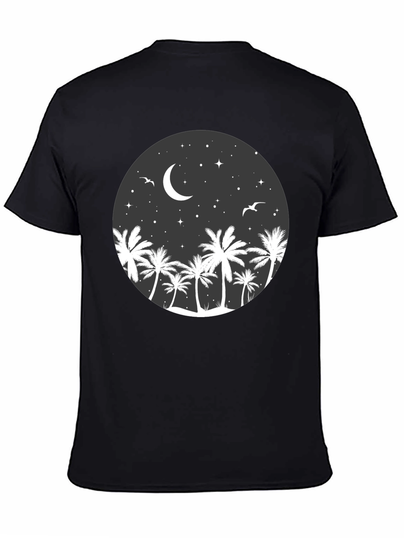 Palm Tree Moon Graphic Tee - Coastal Night