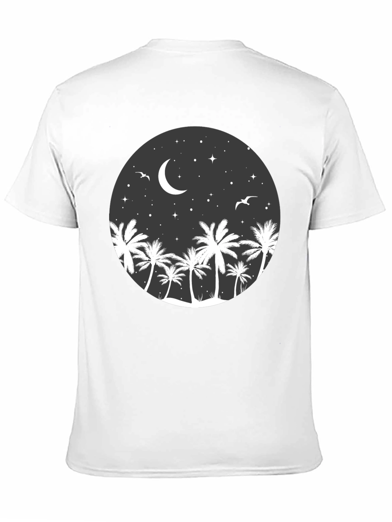 Palm Tree Moon Graphic Tee - Coastal Night