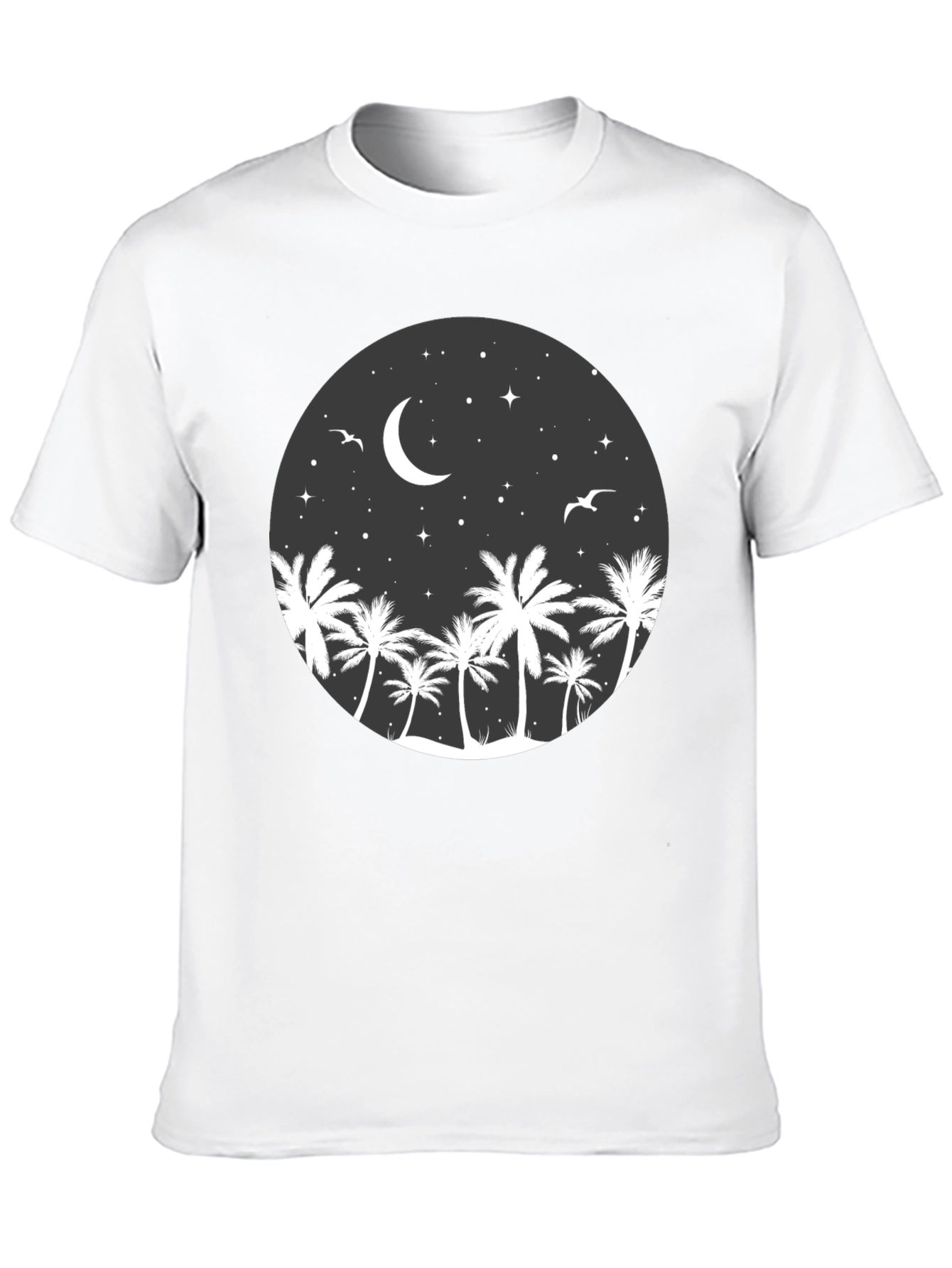 Palm Tree Moon Graphic Tee - Coastal Night