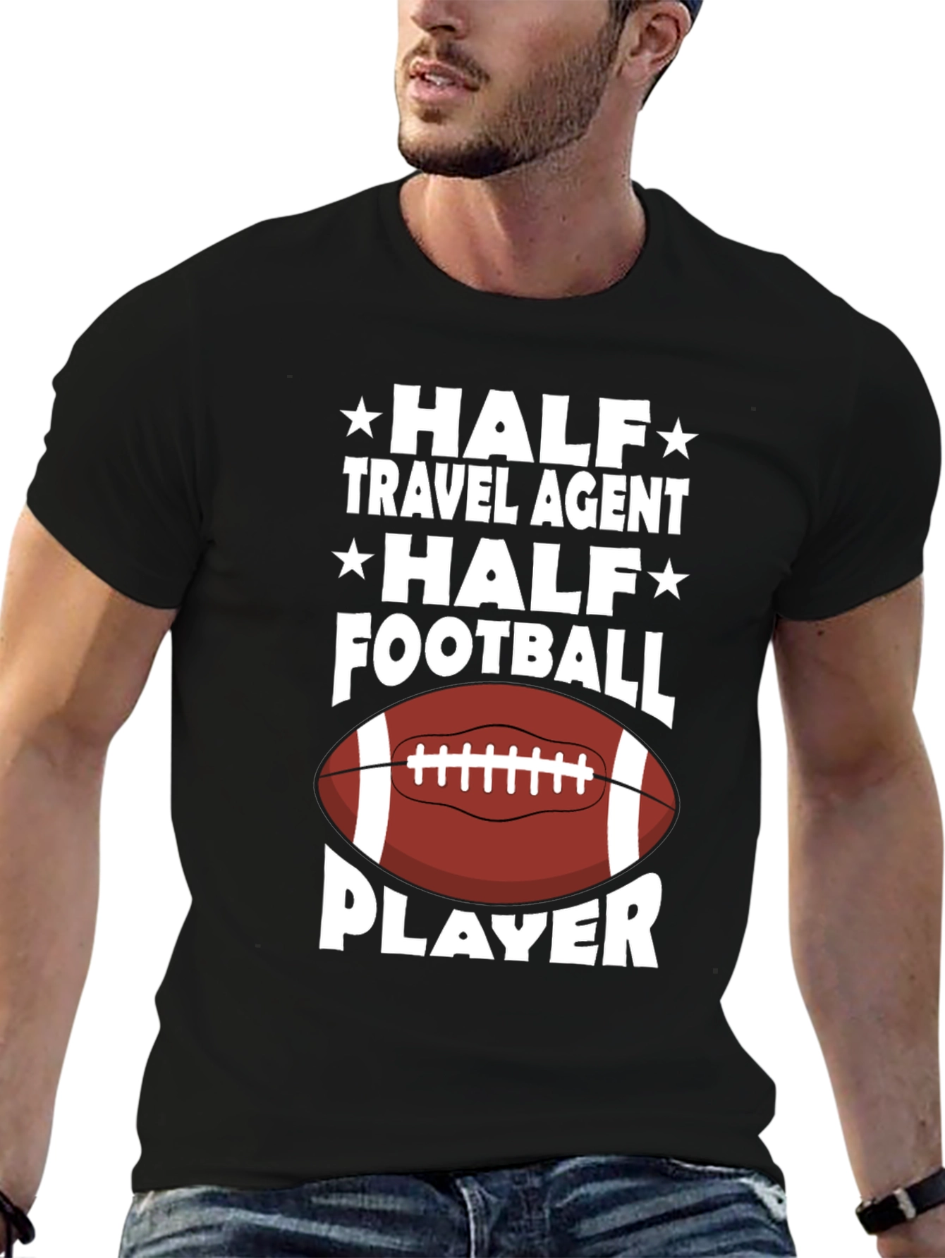 Half Travel Agent Half Football Player T-Shirt