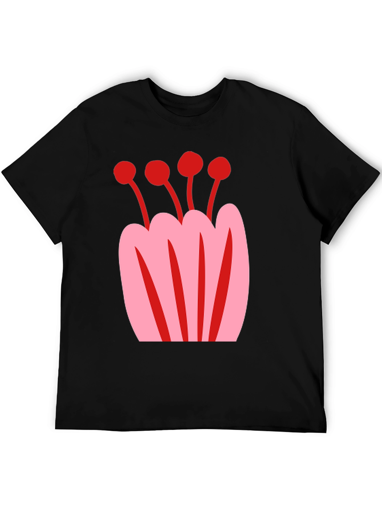 Floral Graphic Tee - Black Unisex T-Shirt