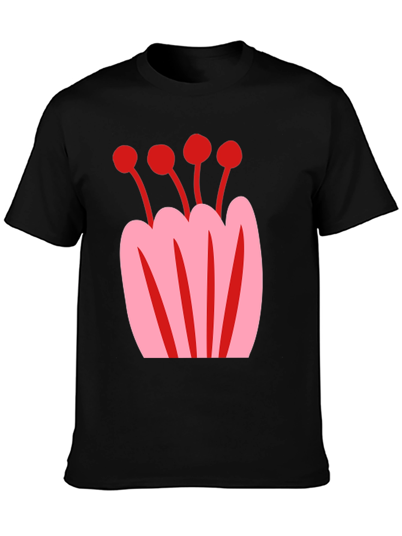 Floral Graphic Tee - Black Unisex T-Shirt