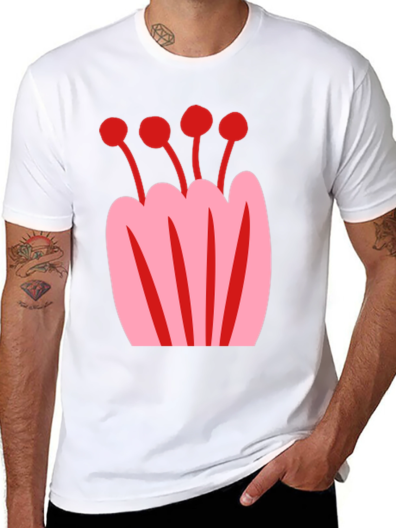 Floral Graphic Tee - Black Unisex T-Shirt