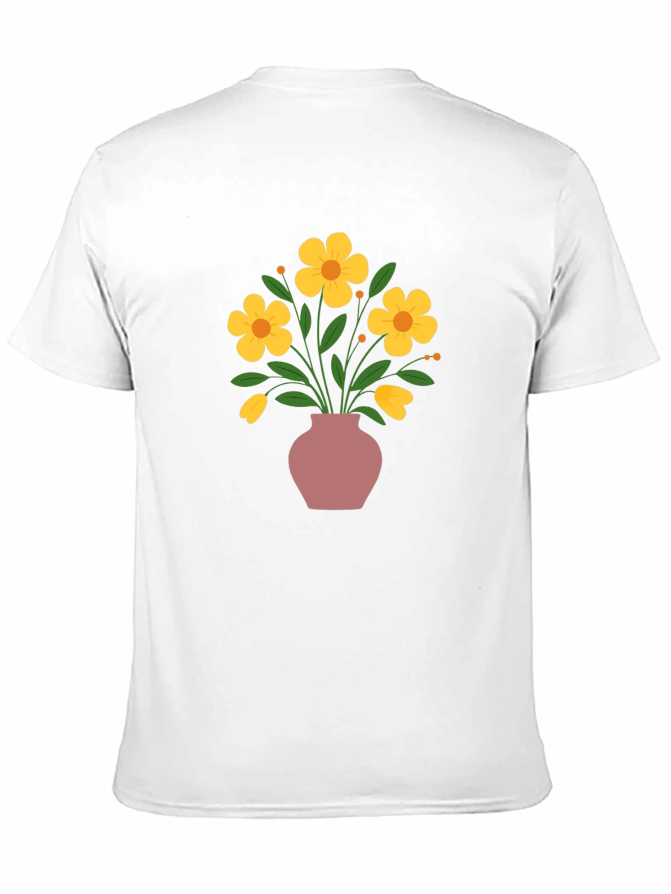 Floral Vase Graphic Tee - Stylish Casual Wear