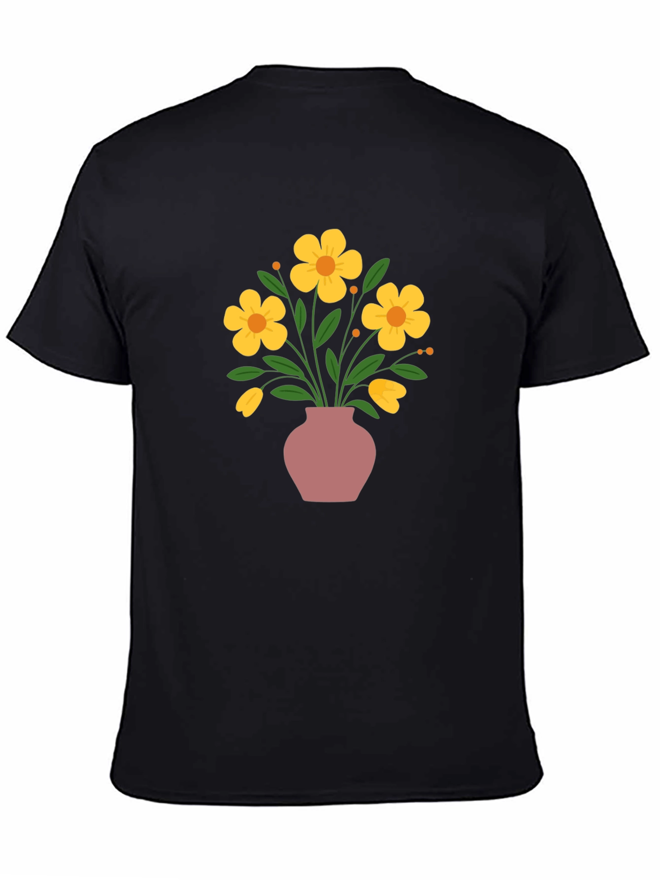 Floral Vase Graphic Tee - Stylish Casual Wear