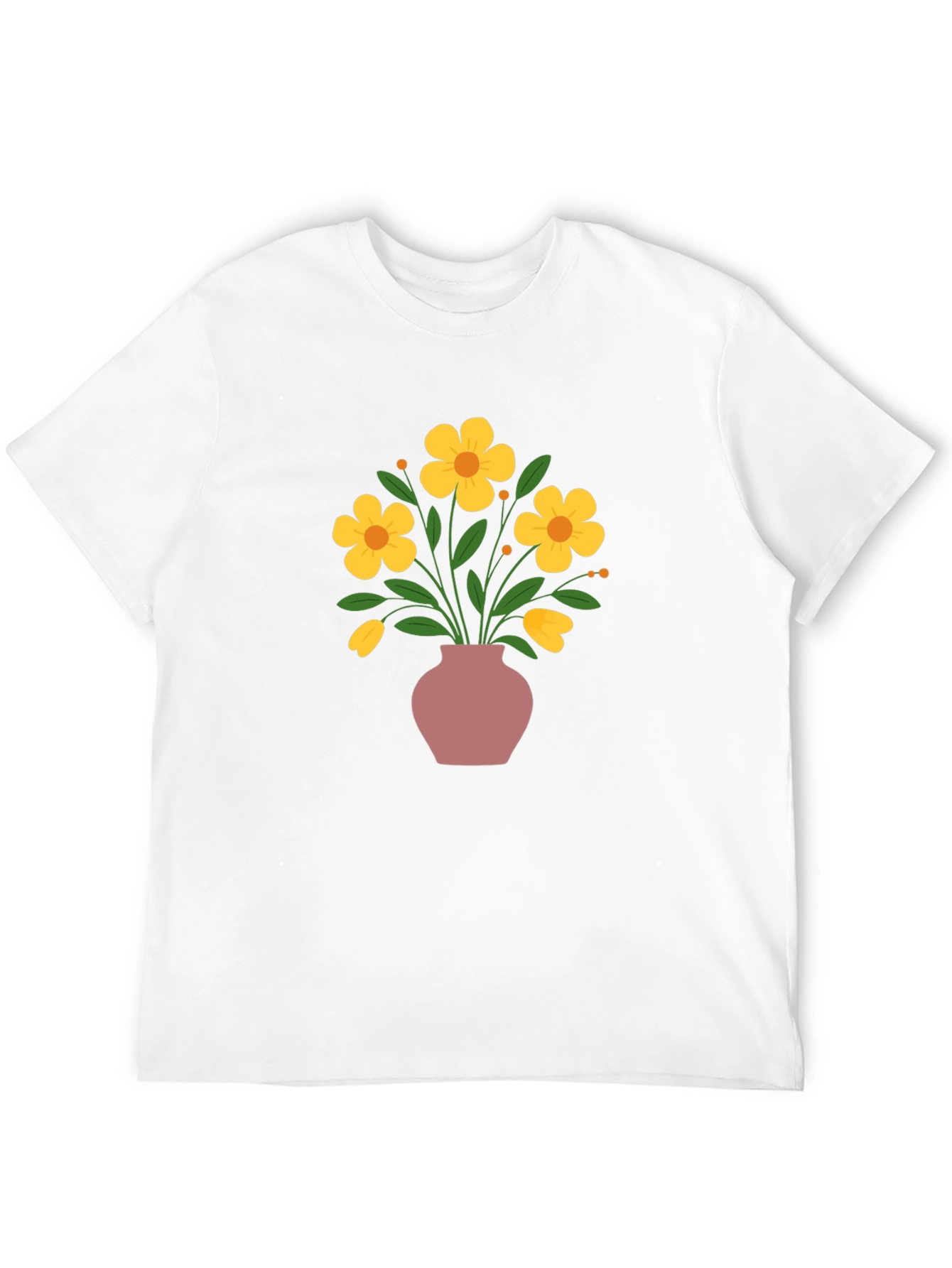 Floral Vase Graphic Tee - Stylish Casual Wear
