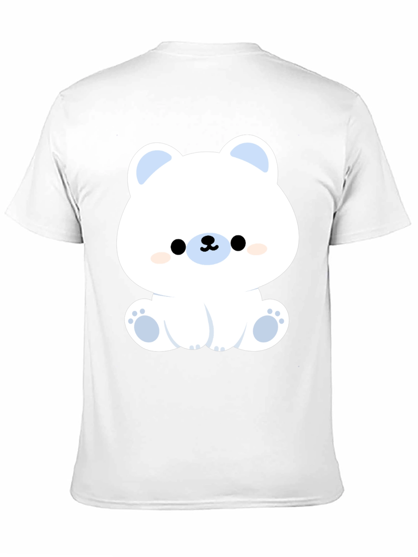 Cute Polar Bear Graphic Tee - Black Cotton T-Shirt