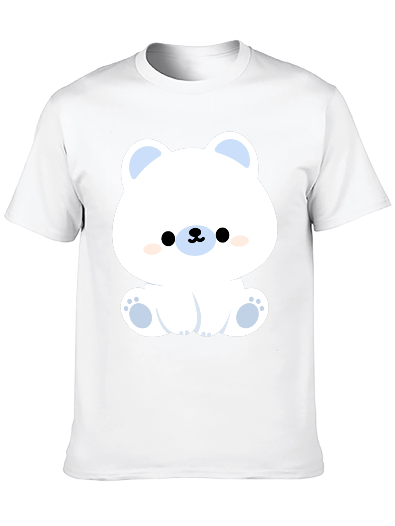 Cute Polar Bear Graphic Tee - Black Cotton T-Shirt